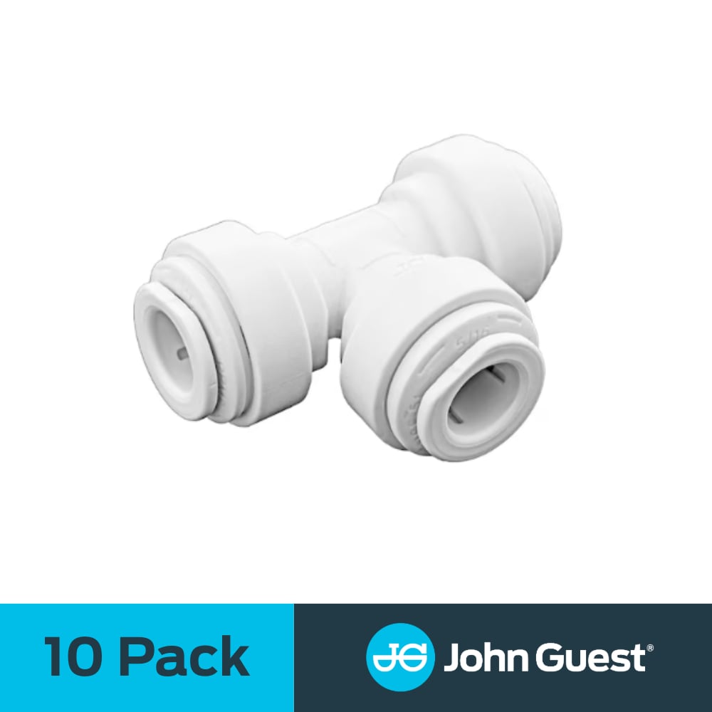 John Guest PPM0208W 5/16-in Push-to-Connect Standard Tee (10-Pack)