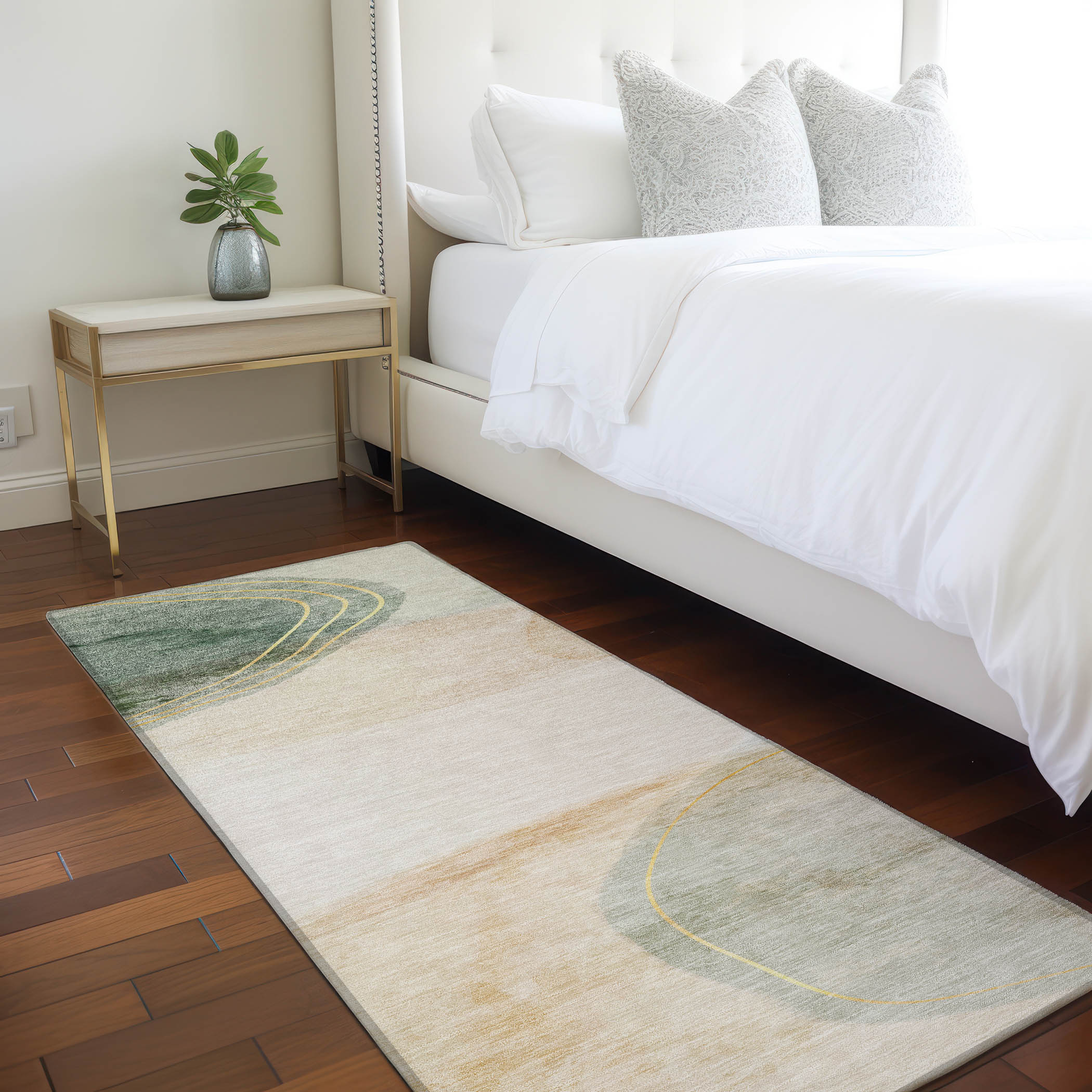 Addison Rugs ACN545BG2X8 Chantille ACN545BG 2 x 7 (ft) Polyester Beige Rectangular Indoor/Outdoor Geometric Machine washable Area rug