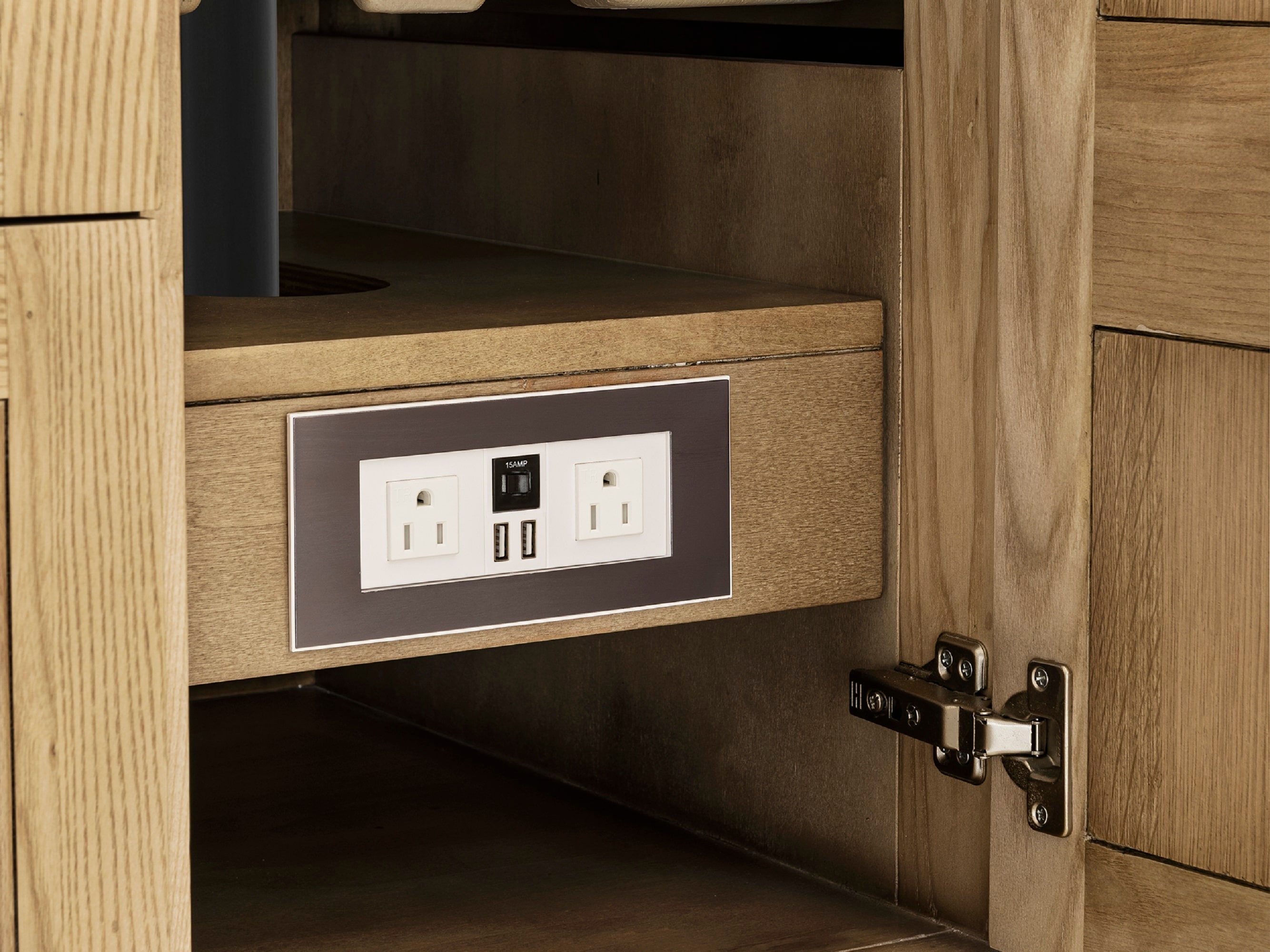 Light Natural Oak 48" Single Vanity Base with Matte Black Knobs