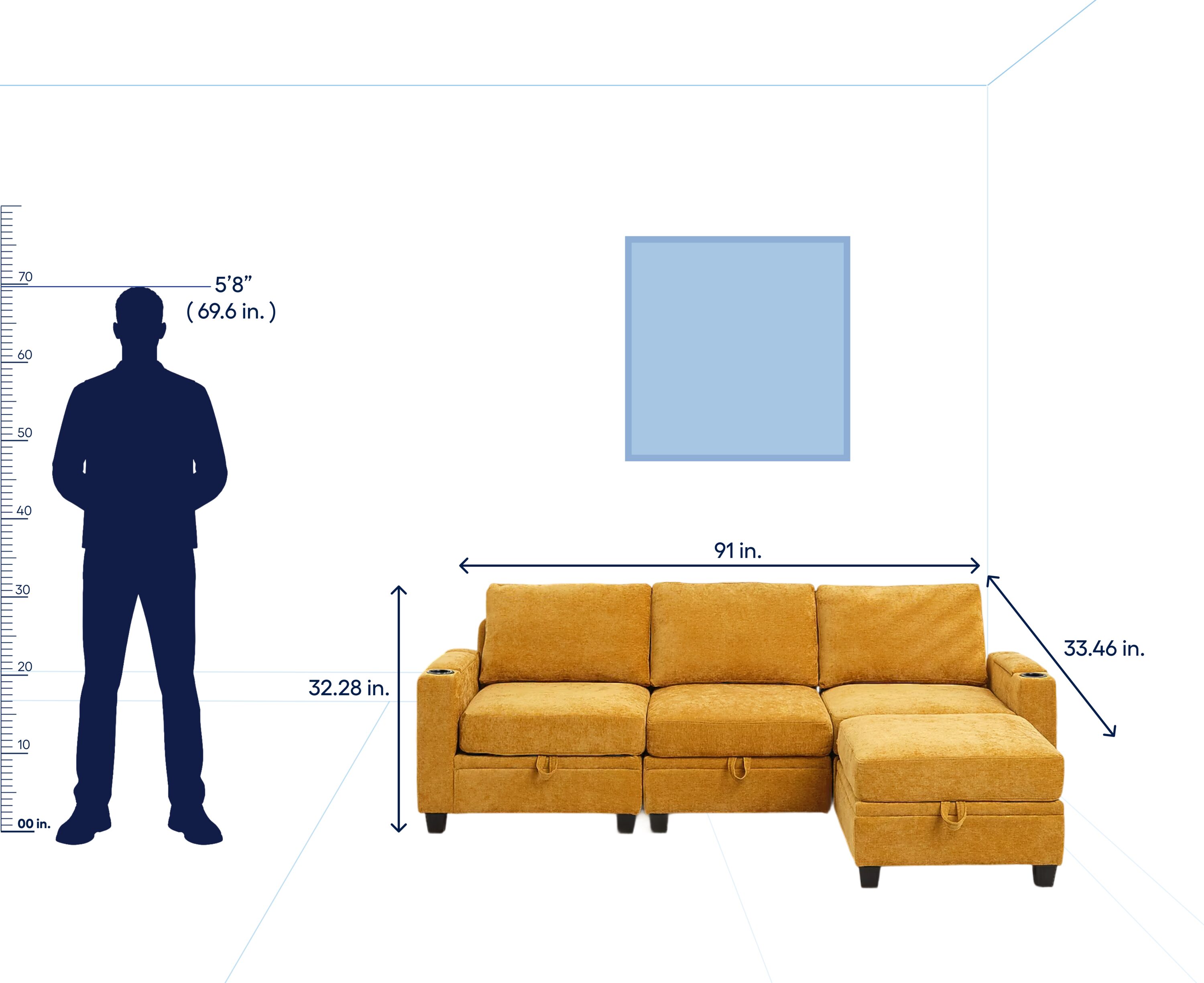 VOUA SAF-XNECW3-GD1 Sofas-Loveseats - View #2