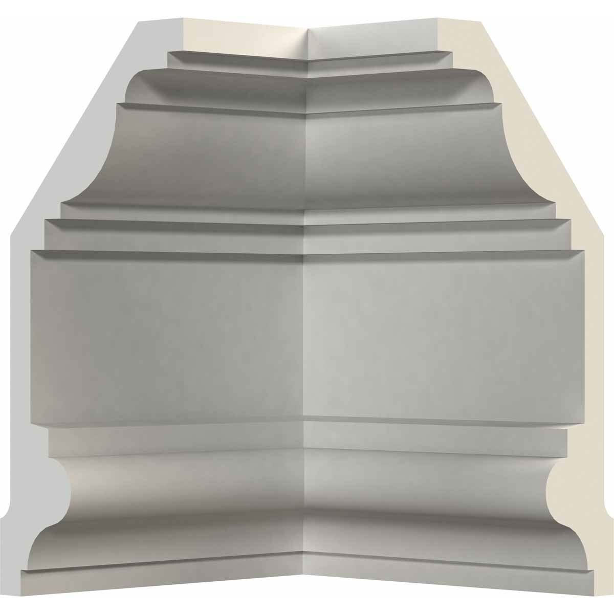 Ekena Millwork MIC04X09AN Antonio 9-in x 4-in Interior Primed Polyurethane Traditional 470244 Inside corner Crown Moulding Block