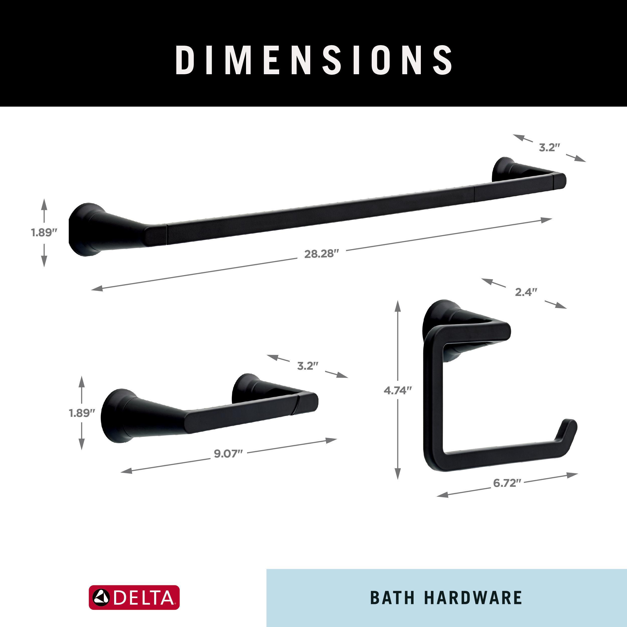 Delta 3Piece Sparrow Matte Black Decorative Bathroom Hardware Set with