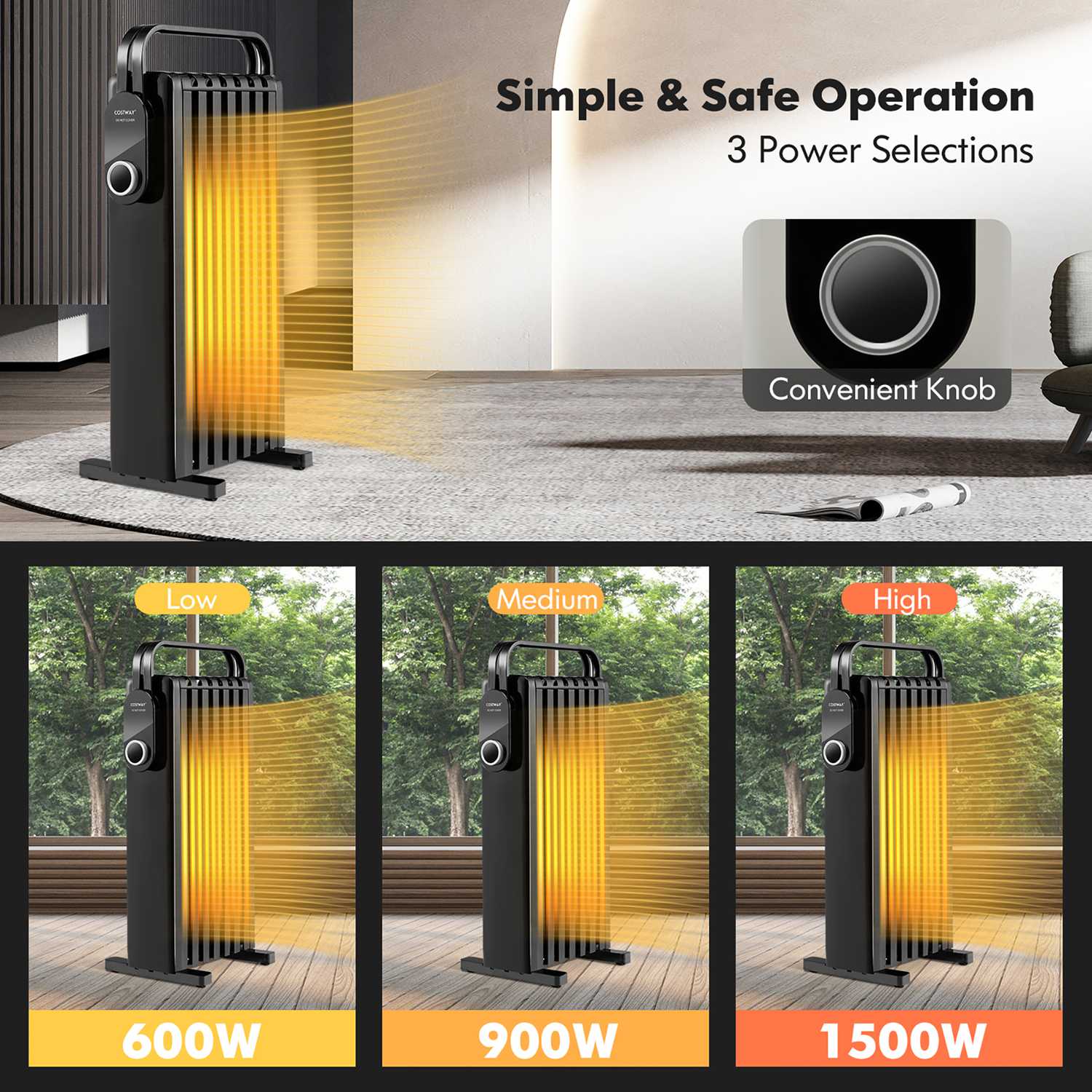 Costway CSHY000118 Portable-Electric-Heat - View #5