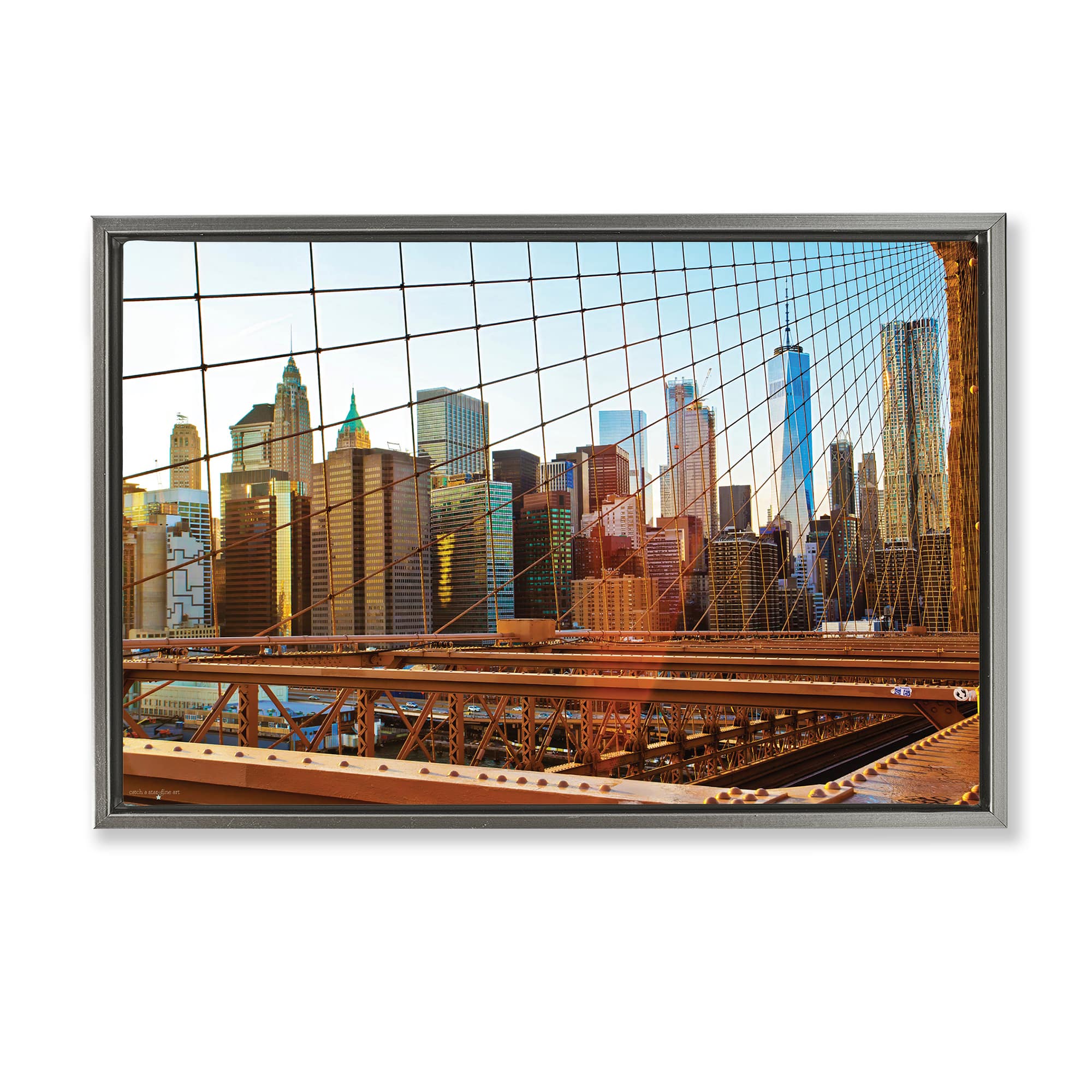 Stupell Industries BT-599-FFL-20X30 Cityscape Through Bridge Floating Frame design by Seven Trees Design