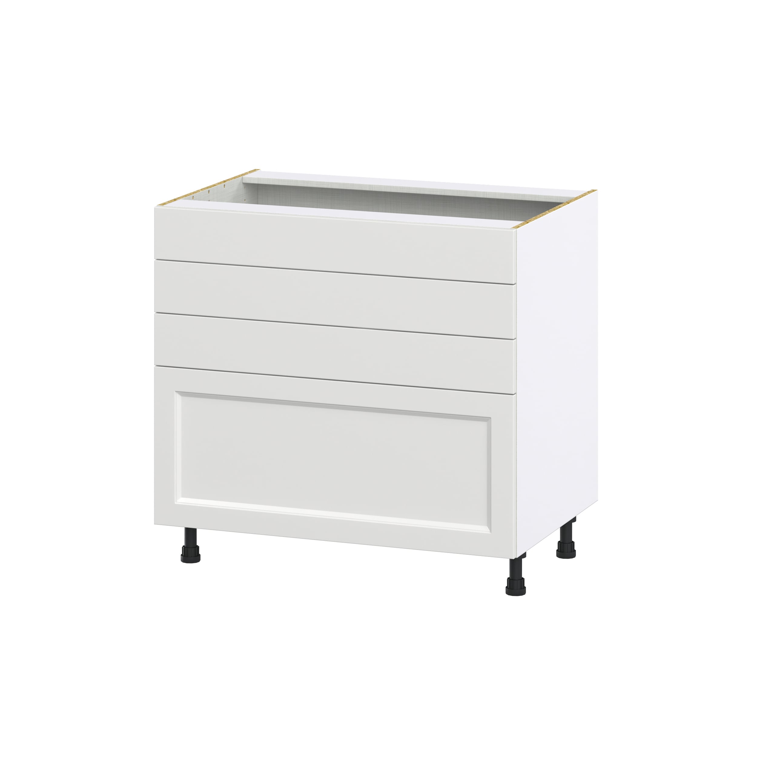 Hugo&Borg Riviera 36-in W x 34.5-in H x 24-in D Bright White 3-Drawer Base Fully Assembled Cabinet