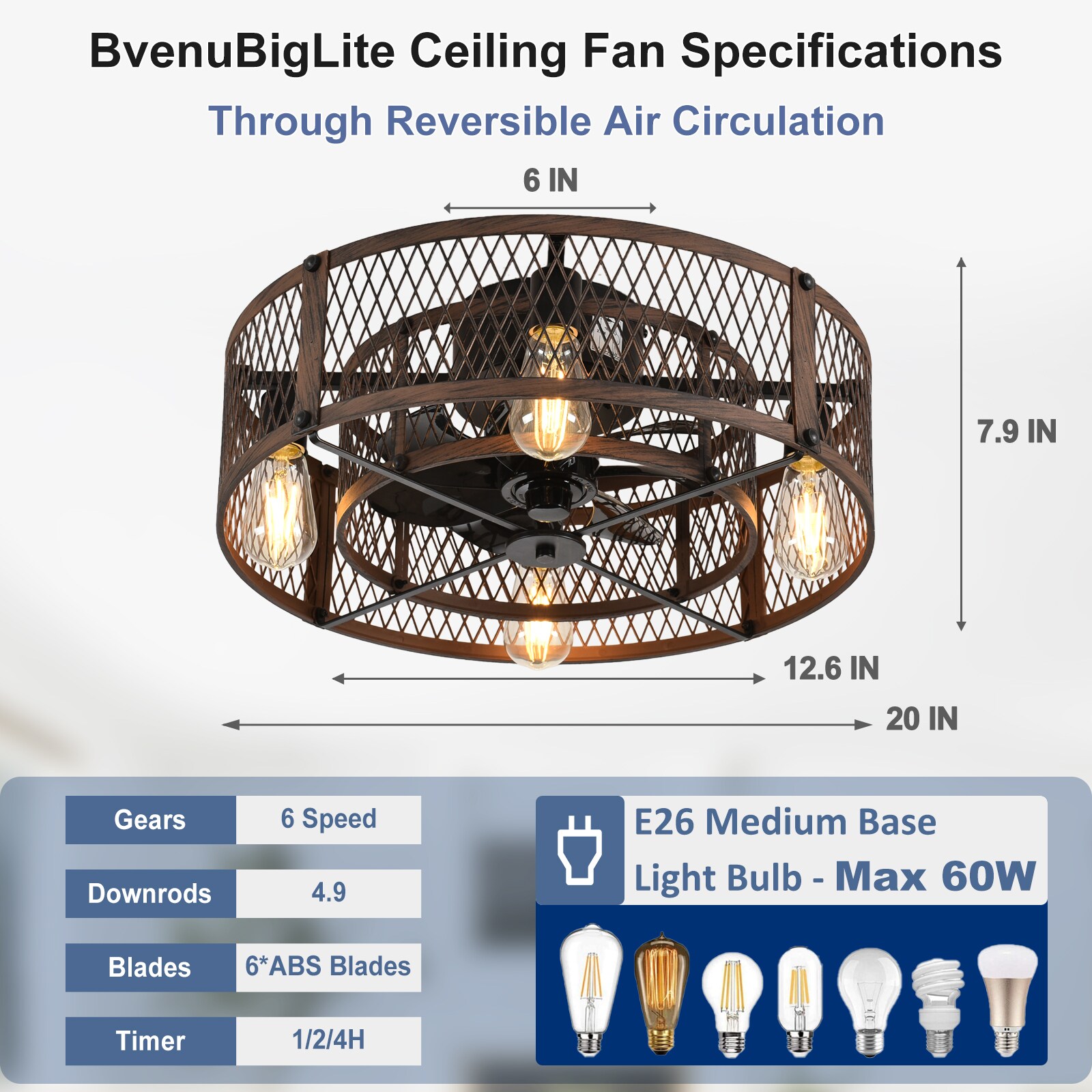 Dovanpaul 57-60BR-LW Ceiling-Fans - View #2