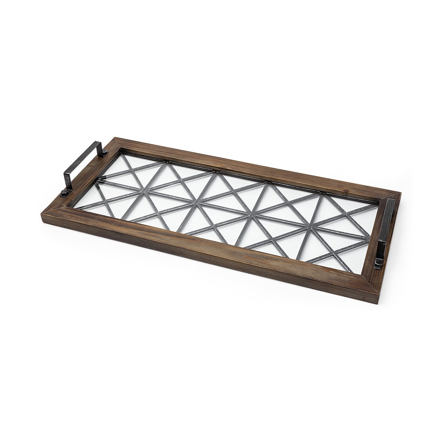 HomeRoots 4000376038 2.75-in x 13-in Brown Rectangle Serving Tray