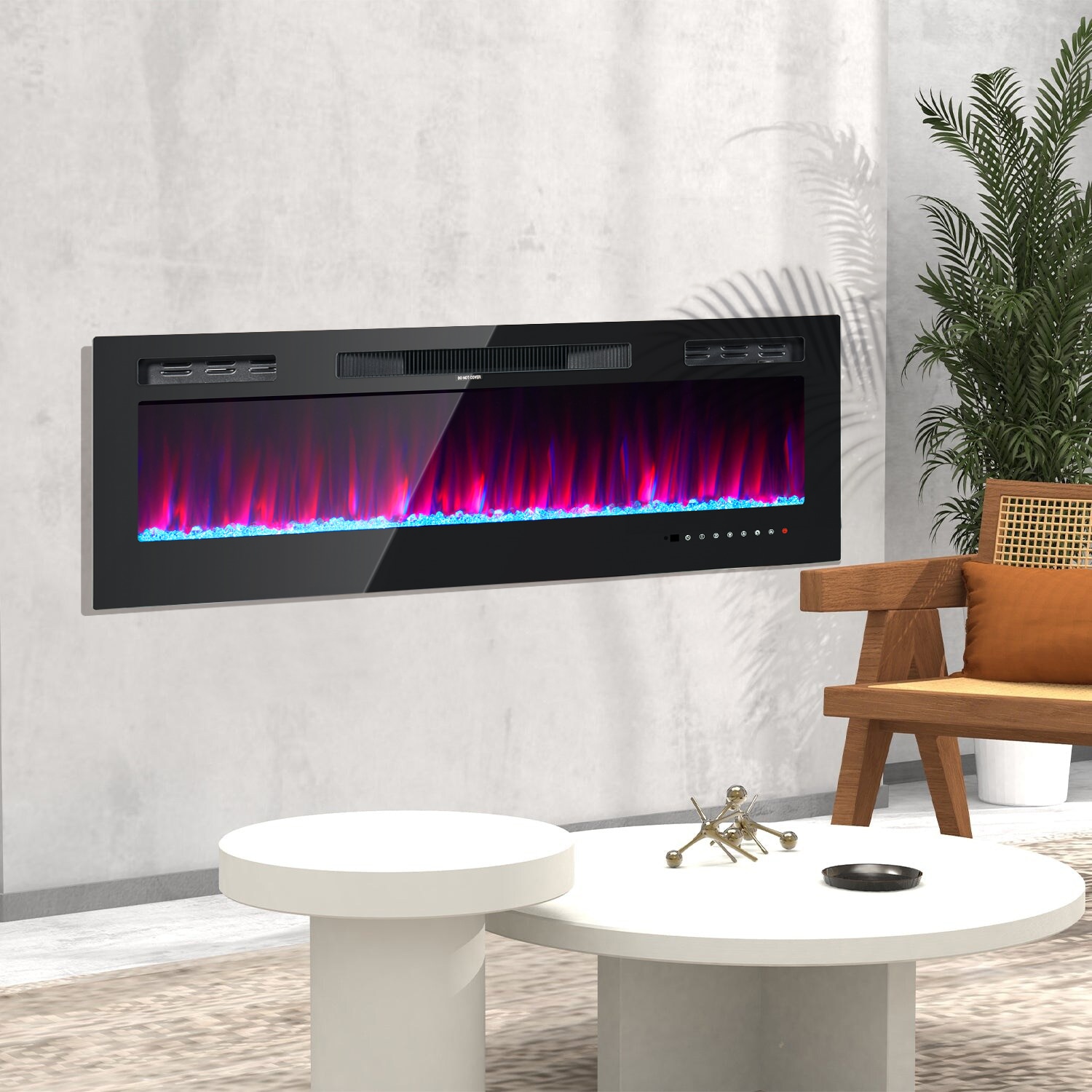 AOXUN 50-in W Black LED Electric Fireplace H20018 Sansujyuku sansujyuku.com