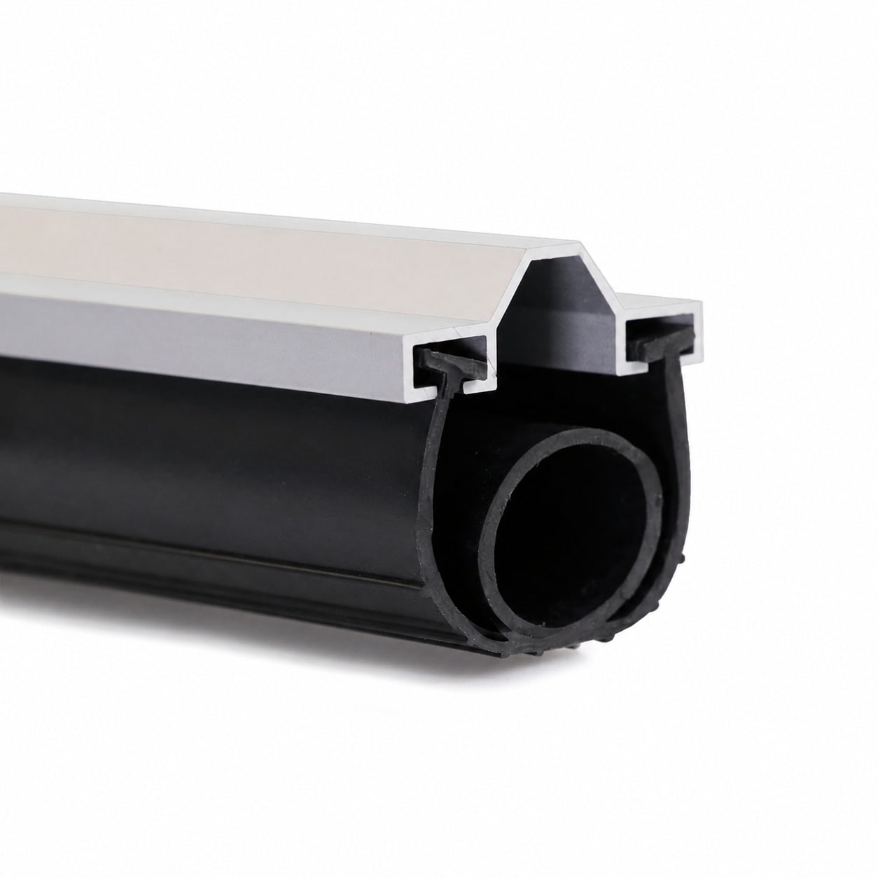 Etokfoks  4 in x 120 in Black Universal Raised Channel Track Garage Door Bottom Weatherstrip Seal Kit with Aluminum Retainer