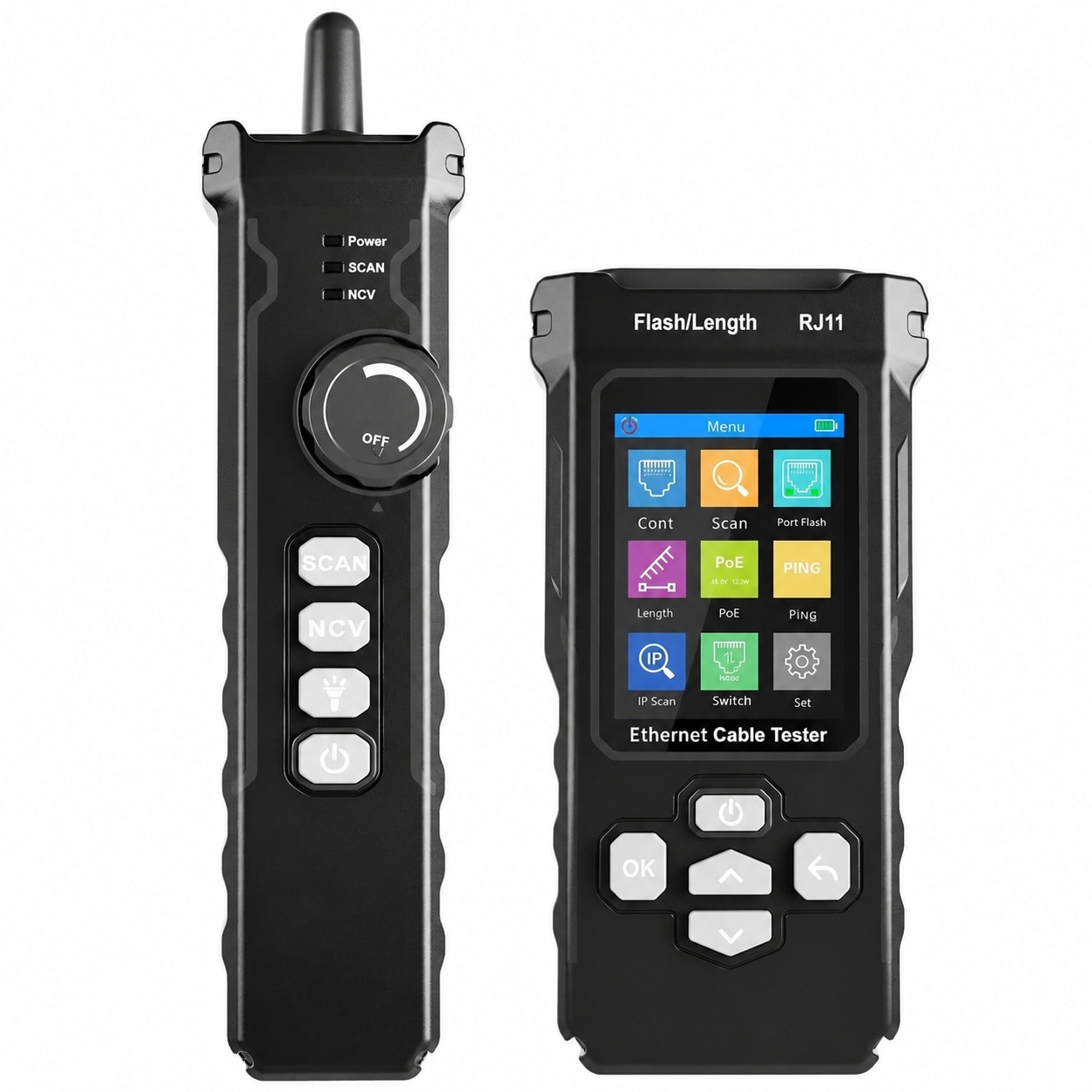 Etokfoks NF 8506 network cable tester with IP scan PoE test Ping rate TDR cable length and port flashing for RJ11 RJ45 CAT5 CAT6 #LETP91QSX
