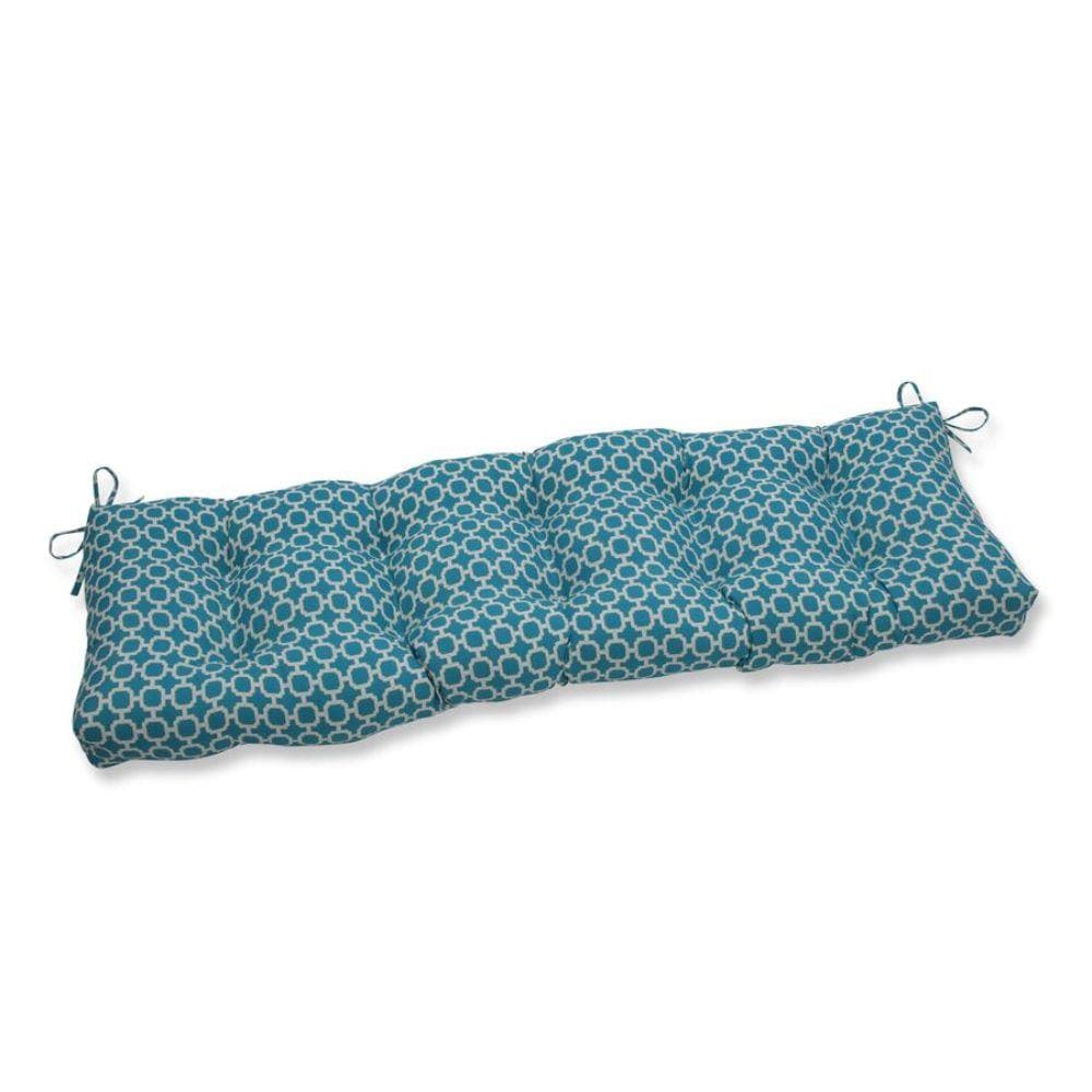 Pillow Perfect 651989 Hockley Teal 56-in x 18-in Green Patio bench cushion