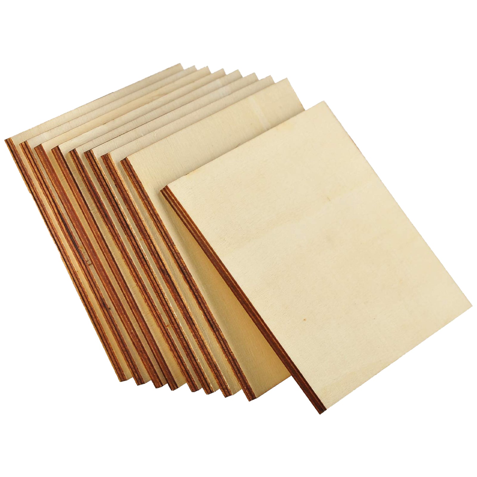 Etokfoks  26 pack 6 x 6 inch unfinished poplar plywood craft squares 1 4 inch thick sturdy wooden boards for decor coasters and signs
