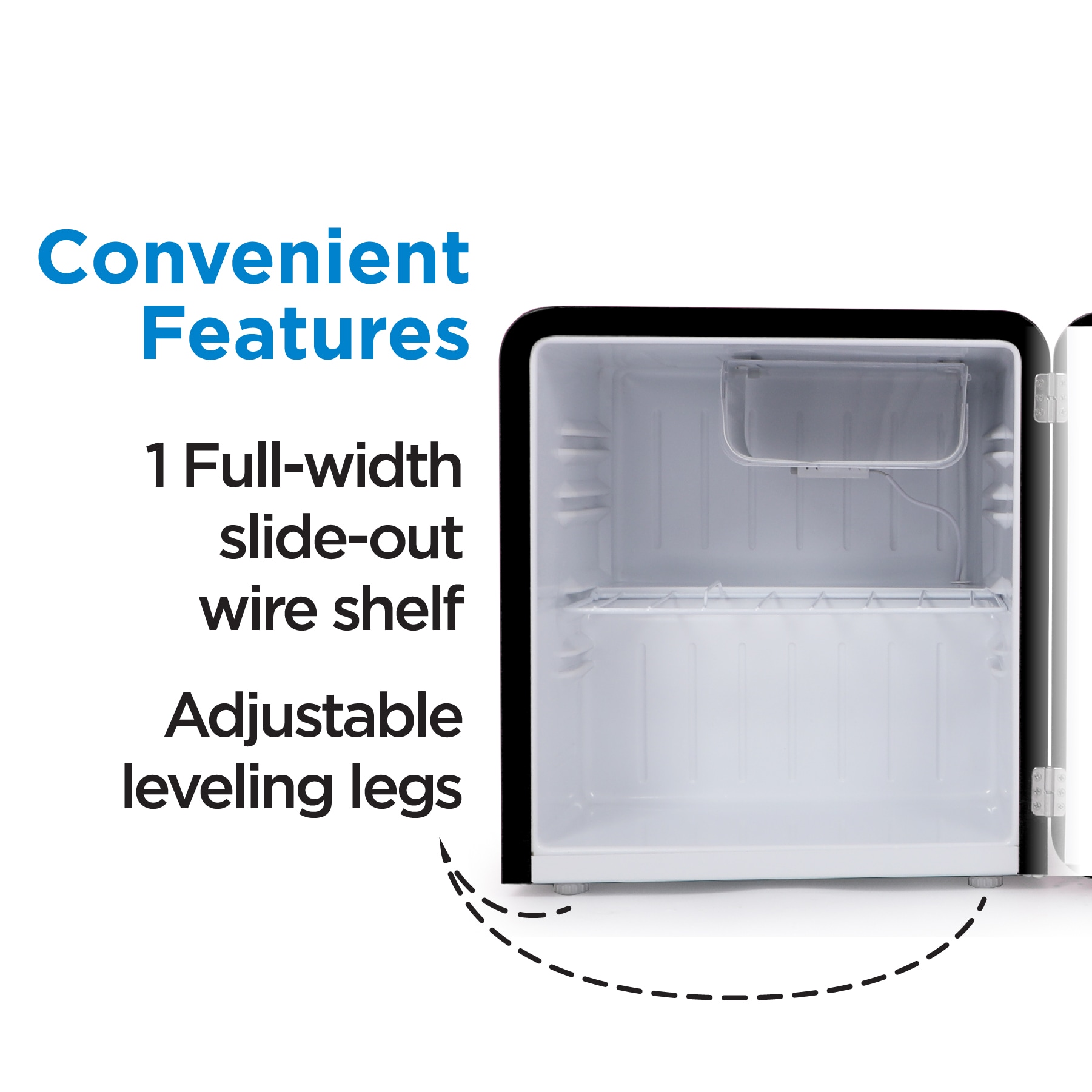 Premium Levella 3.2-cu ft Standard-depth Freestanding Mini Fridge Freezer  Compartment (Black Cabinet with Stainless Door) in the Mini Fridges  department at