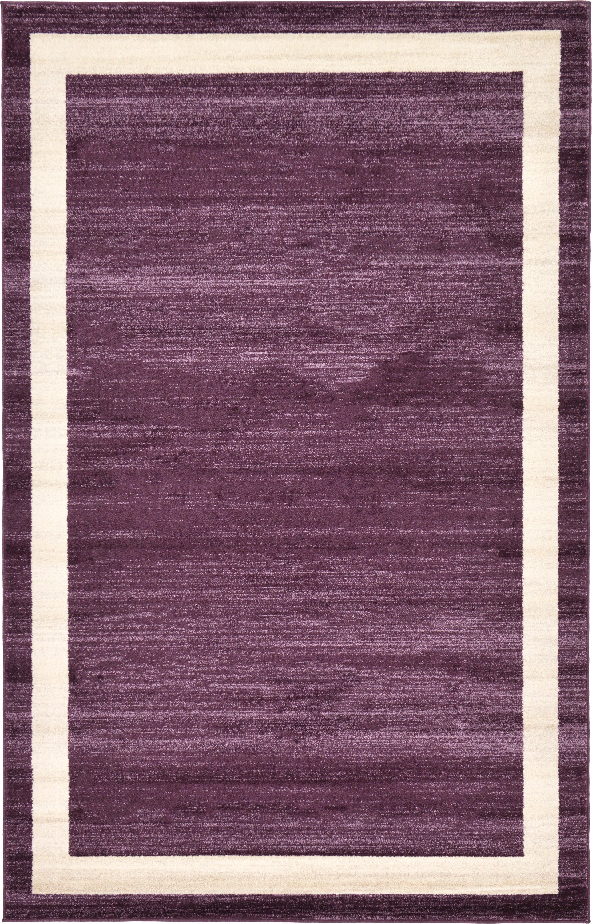 Unique Loom 3127349 Maria Del Mar 5 x 8 (ft) Loomed Polypropylene Violet/Ivory Rectangular Indoor Border Industrial Area rug