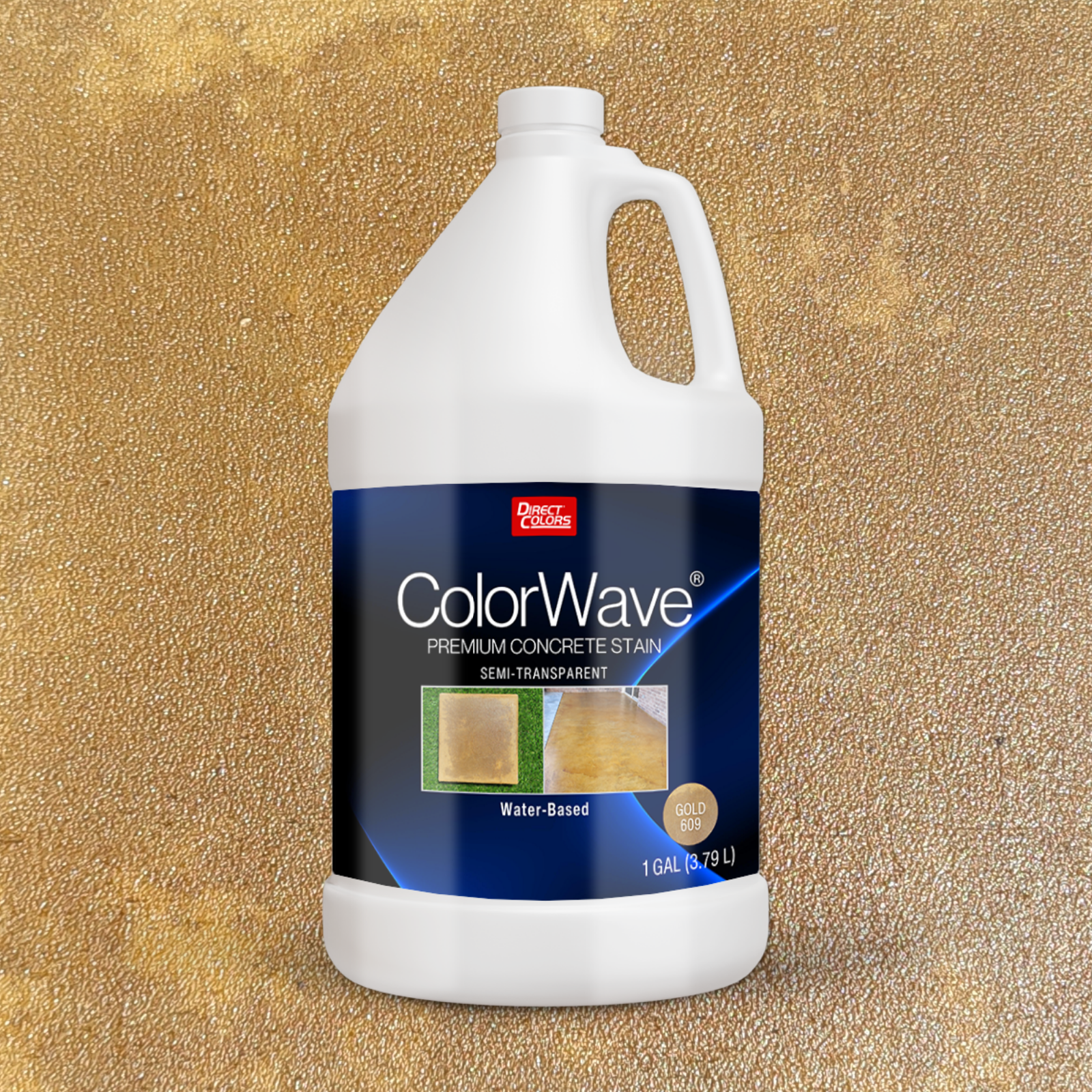 Direct Colors DC-CLW-609-1GAL ColorWave Gold Water-based Ready-to-use Concrete stain ( 1-gallon )