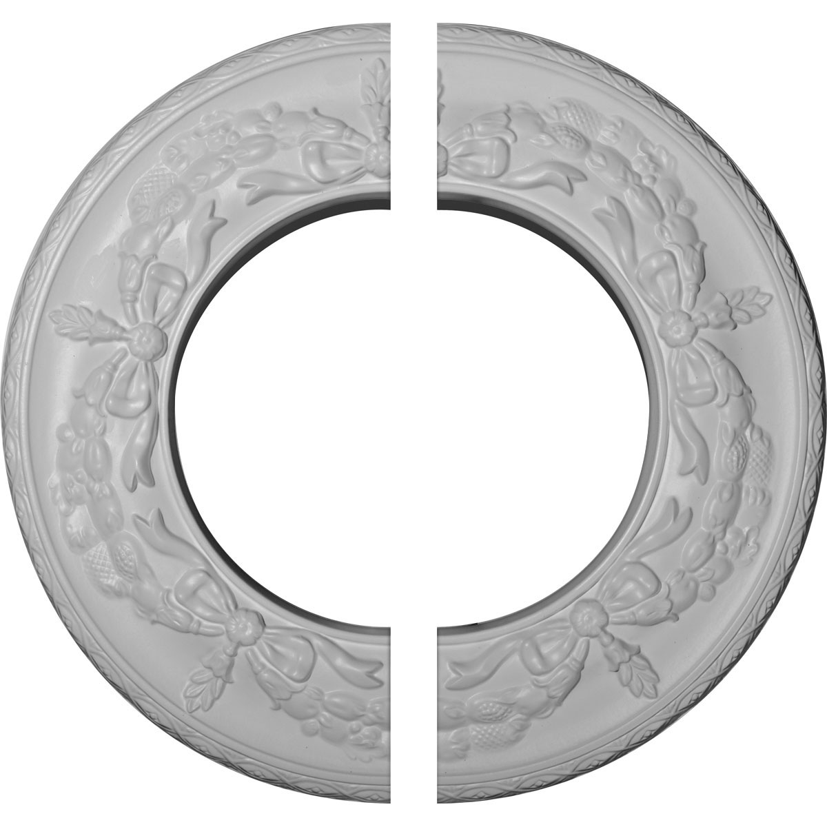 Ekena Millwork CM13SA2 Salem 13.25-in W x 13.25-in L Architectural White Polyurethane Split Ceiling Medallion