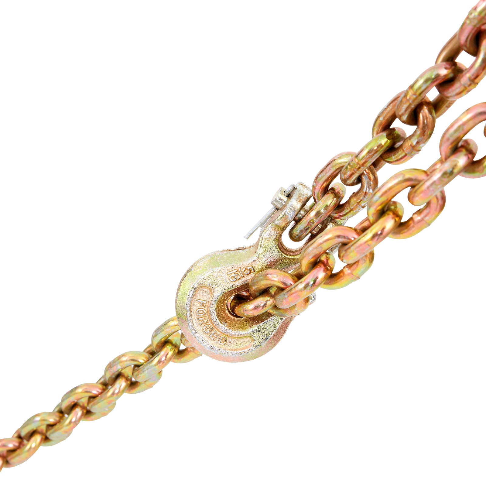 GIVIMO 20-ft 5/16-in G80 Transport Binder Chain 4900-lb Working Load DOT Certified Galvanized Tow Chain with Grab Hooks