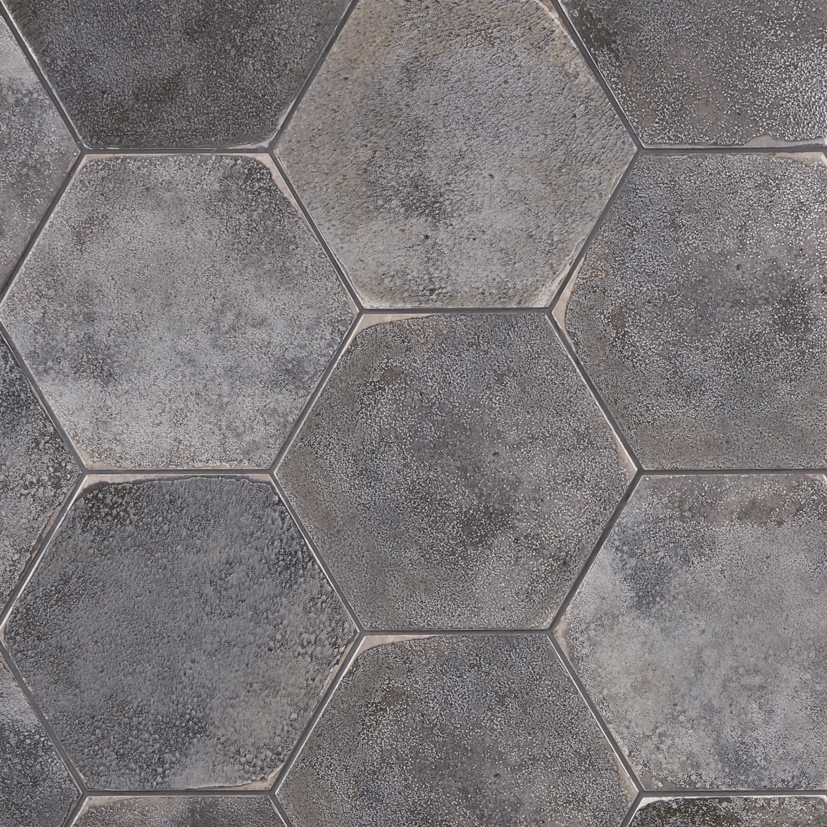 Artmore Tile EXT3RD107679 Vandalay Antracite 9-in x 11-in Polished Porcelain Stone look Hexagon Standard Floor and Wall Tile ( 8.07-sq ft Carton )