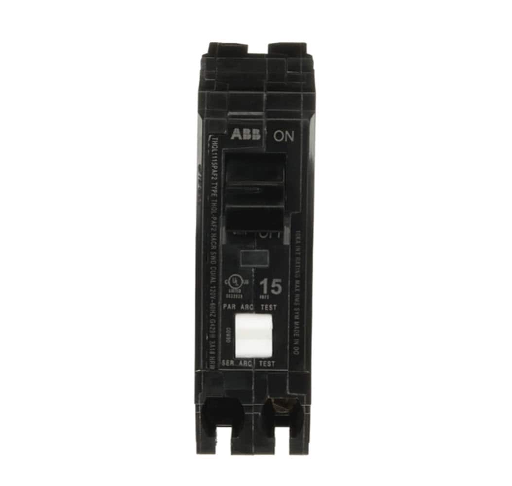 ABB THQL1115PAF2A Q-Line THQL 15-amp 1 -Pole Combination arc fault Plug-On Neutral Circuit Breaker