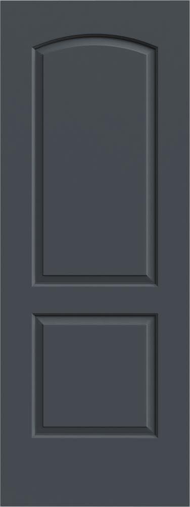 JELD-WEN LOWOLJW137000208 Caiman 24-in x 80-in Slate 2-panel Round Top Smooth Solid Core Prefinished Molded Composite Slab Door