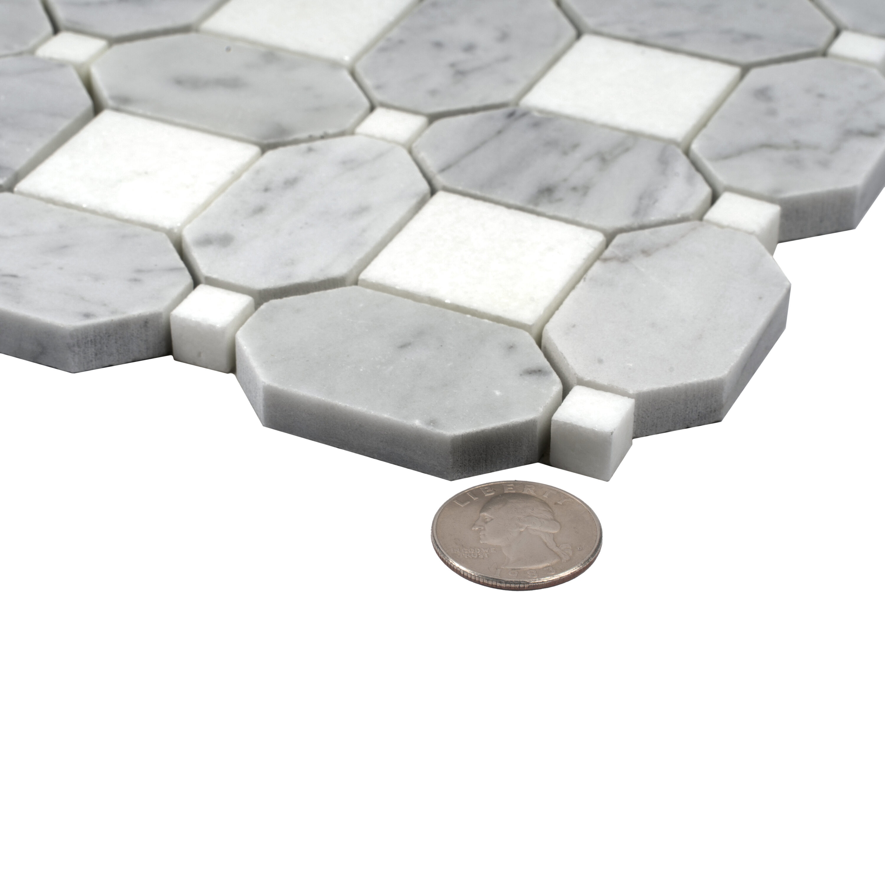 White Polished Mosaic Wall & Floor Tile 12.2" x 12.2"
