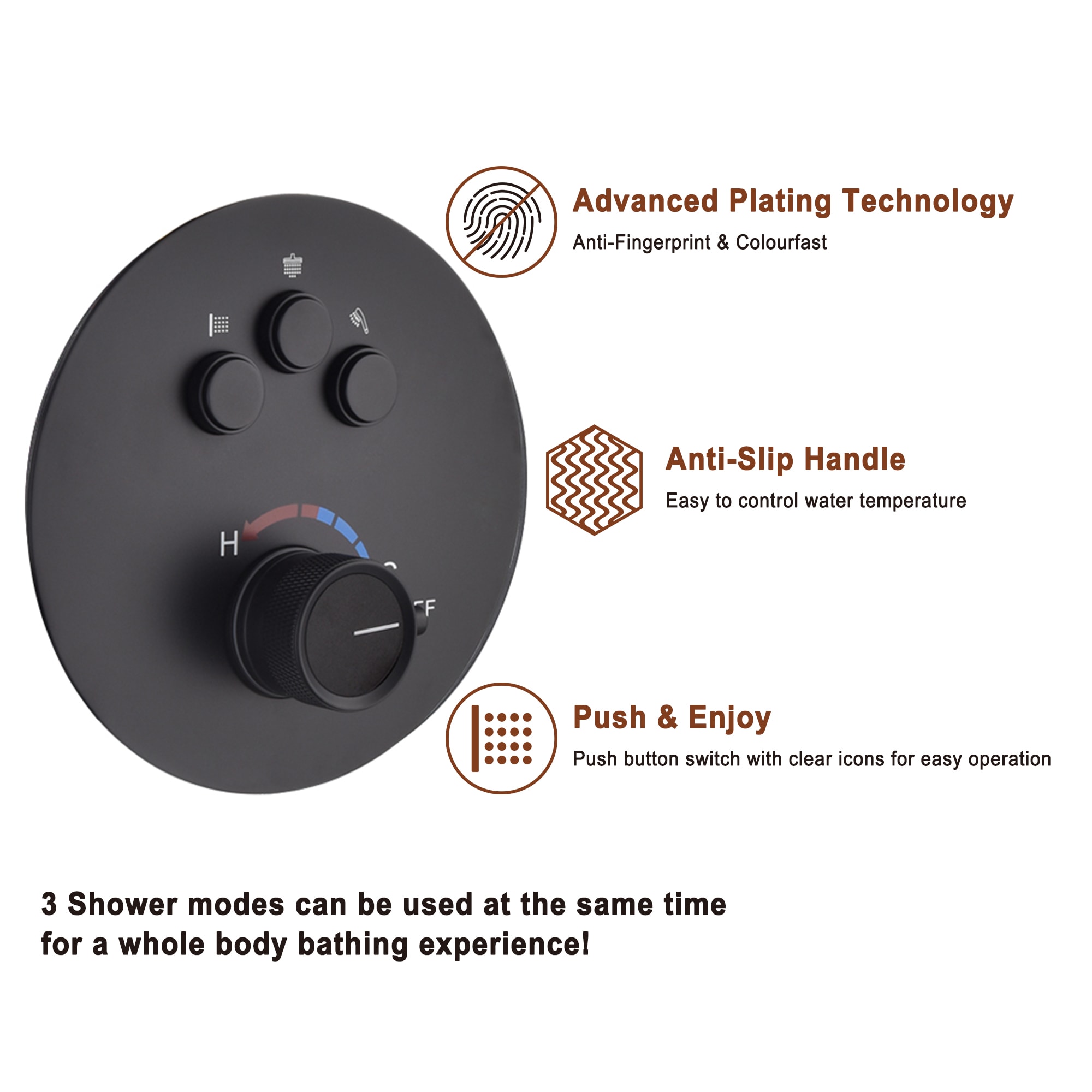 Mondawe WF6823-12MB Showerhead-Bar-Panels - View #7