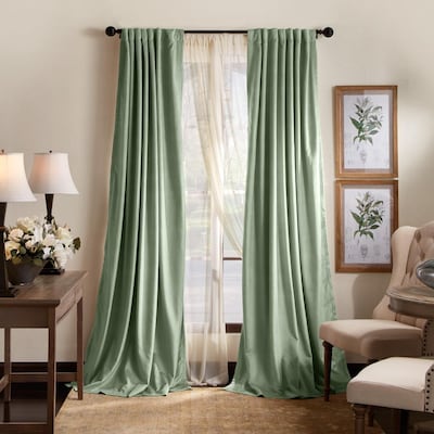 Back Tab Curtain Panel, What Color Goes With Green Curtains