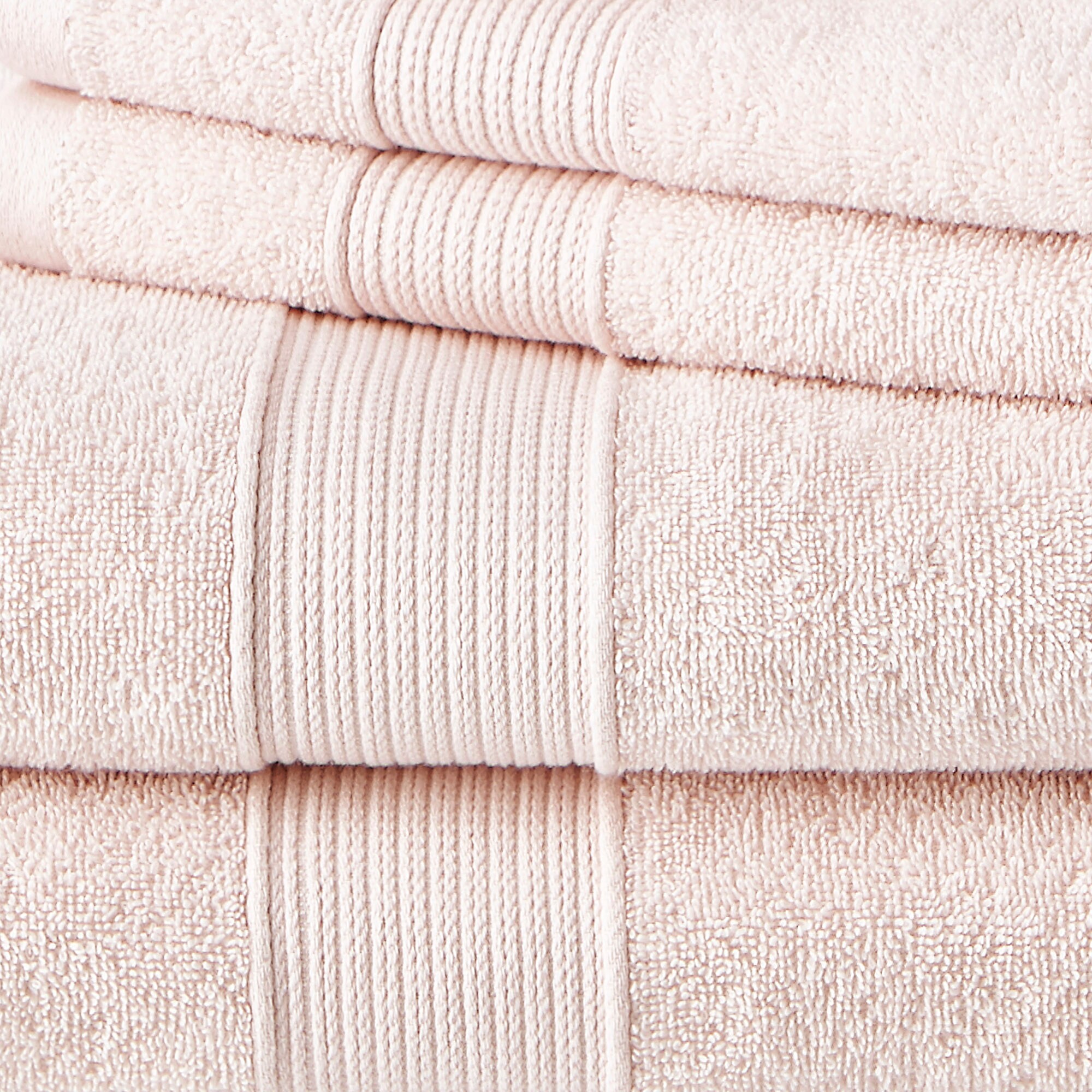 Brielle Home 6-Piece Blush Cotton Bath Towel Set in the Bathroom Towels ...