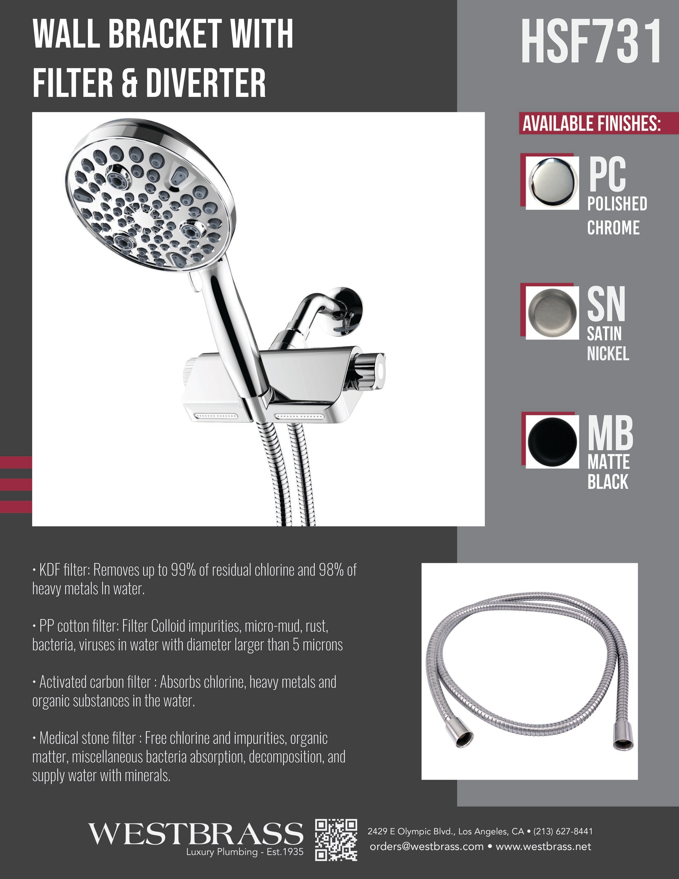 Westbrass HSF731-62 Fixed-Showerhead - View #6