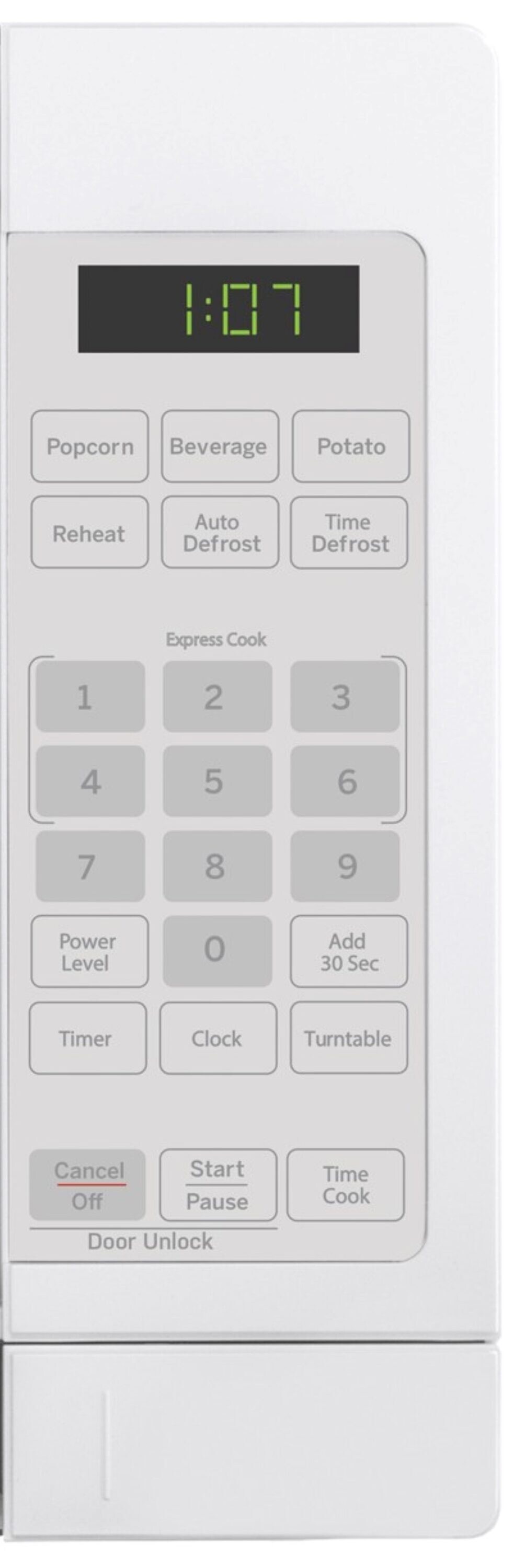 GE 0.7cu ft Small 700Watt Countertop Microwave (White) in the