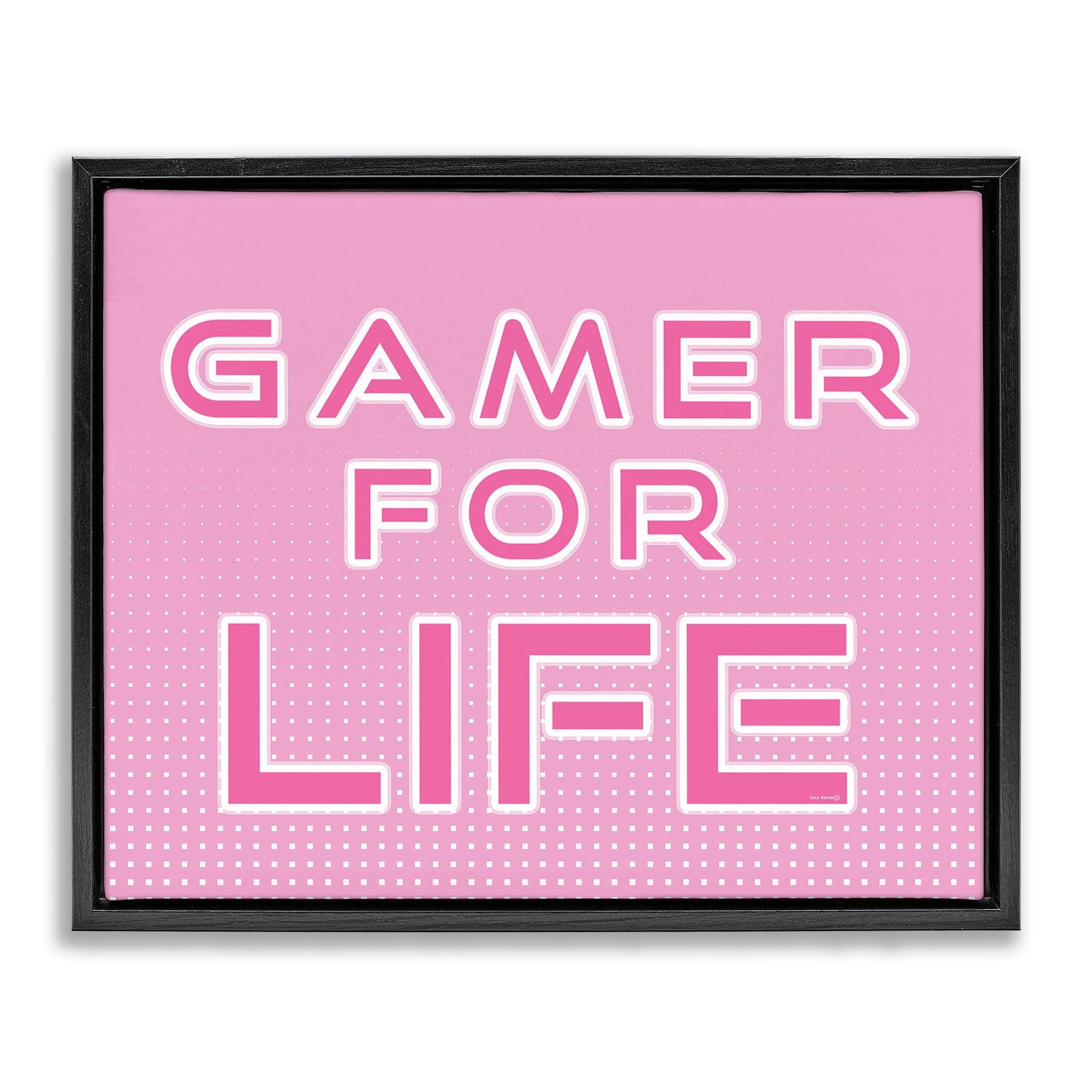 Stupell Industries BS-717-FFB-16X20 Pink Gamer For Life Floating Frame design by Yass Naffas Designs