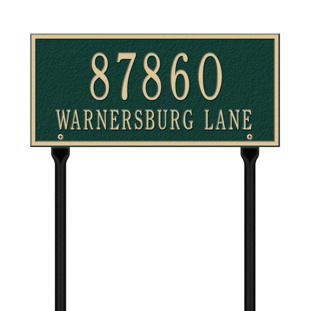 Whitehall 16-in H x 7-in W Green/Gold Aluminum Address Plaque 1323GG Uae Electronic uaeelectronic.com