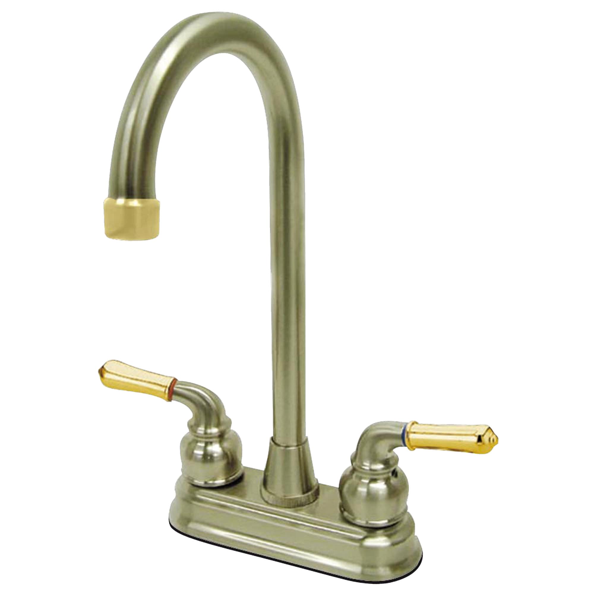 Elements of Design EB499 Magellan Polished brass/satin nickel Double Handle Deck-mount Kitchen Faucet ( Deck Plate Included )