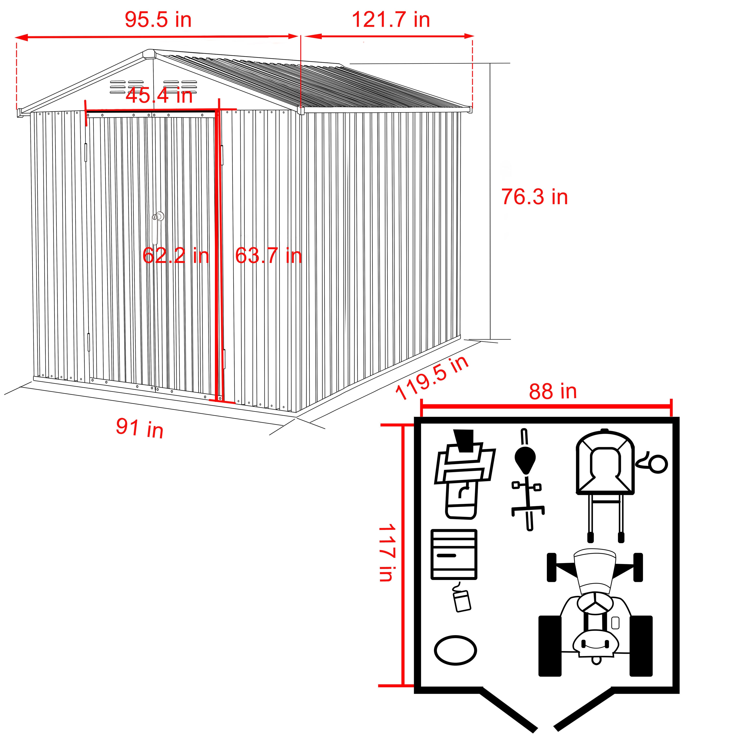 VEIKOUS PG0301-09-12 Metal-Storage-Buildings-Sheds - View #2