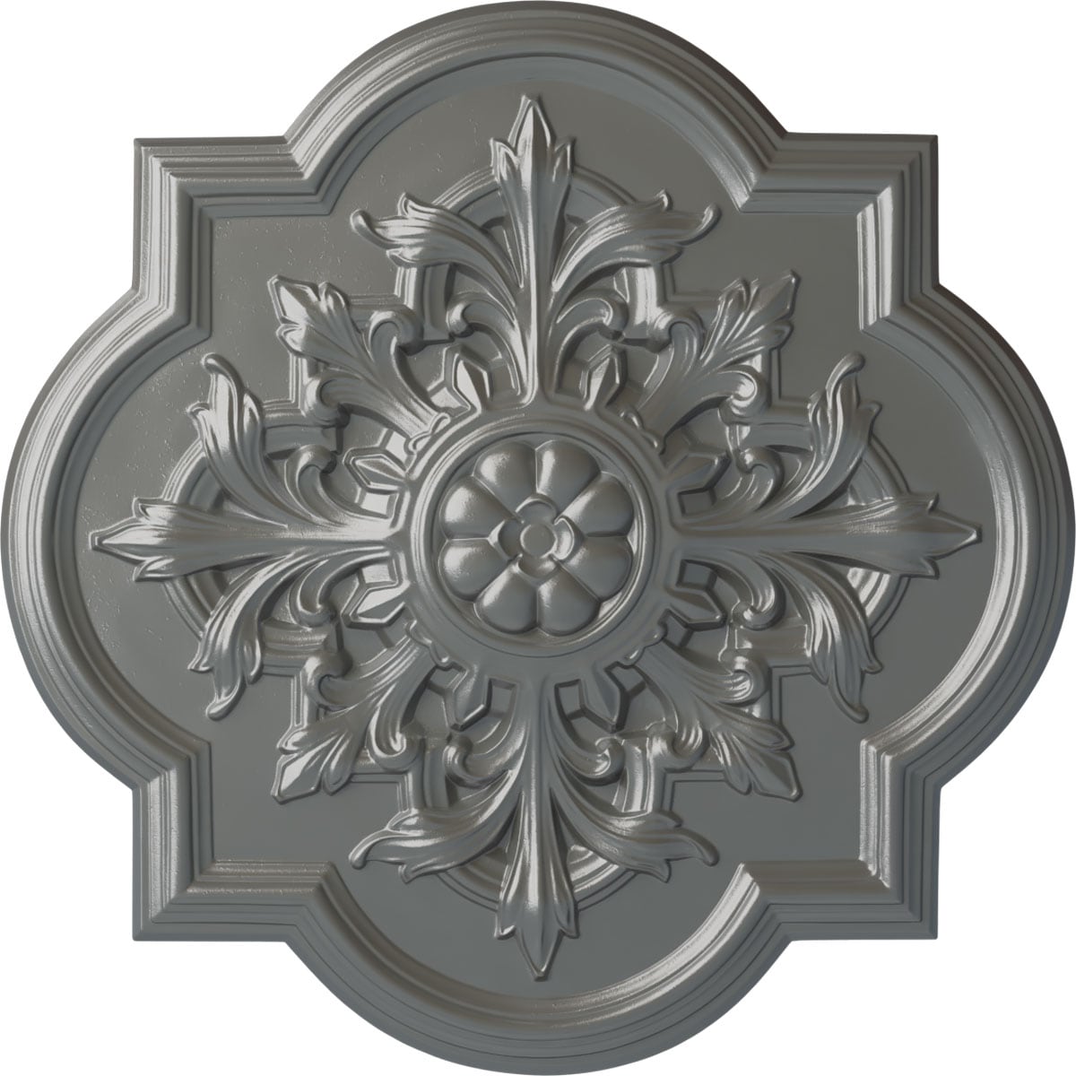 Ekena Millwork CM34BOSLS Bonetti 31.25-in W x 31.25-in L Painted Silver Polyurethane Whole Ceiling Medallion