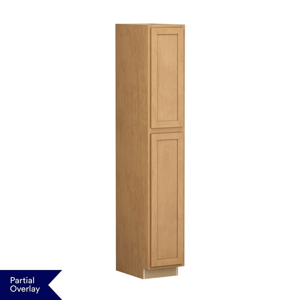Shenandoah Breckenridge POL 15-in W x 90-in H x 24-in D Rye Stained Base Fully Assembled Cabinet Recessed Panel Shaker