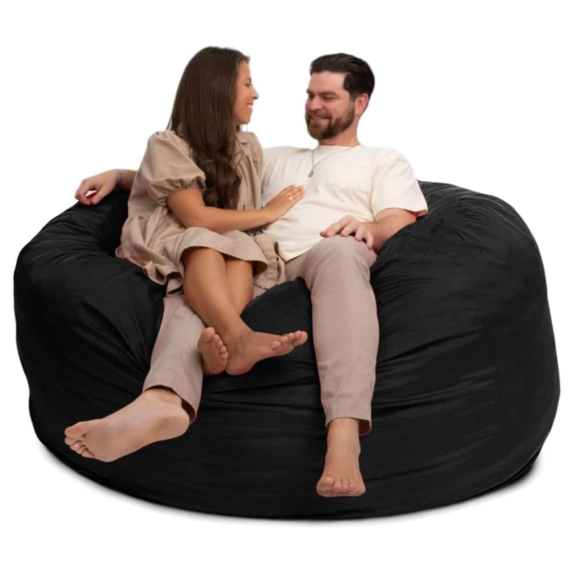 Ultimate Sack  6ft Bean Bag Chair Oversized Indoor Comfy Lounger Black Suede