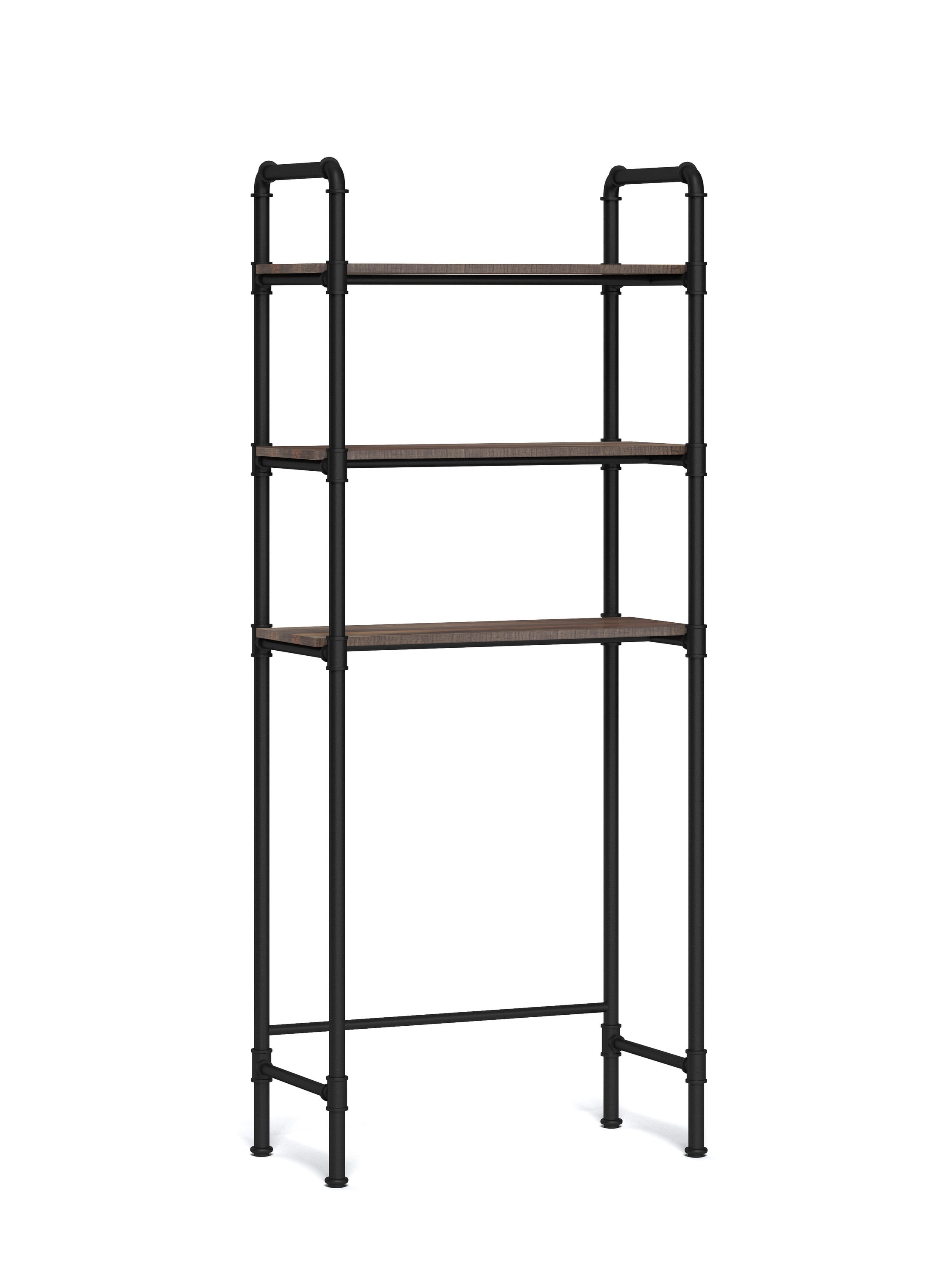 allen + roth 27-in x 64-in x 13-in Pewter 3-Shelf Over-the-Toilet Storage  in the Over-the-Toilet Storage department at