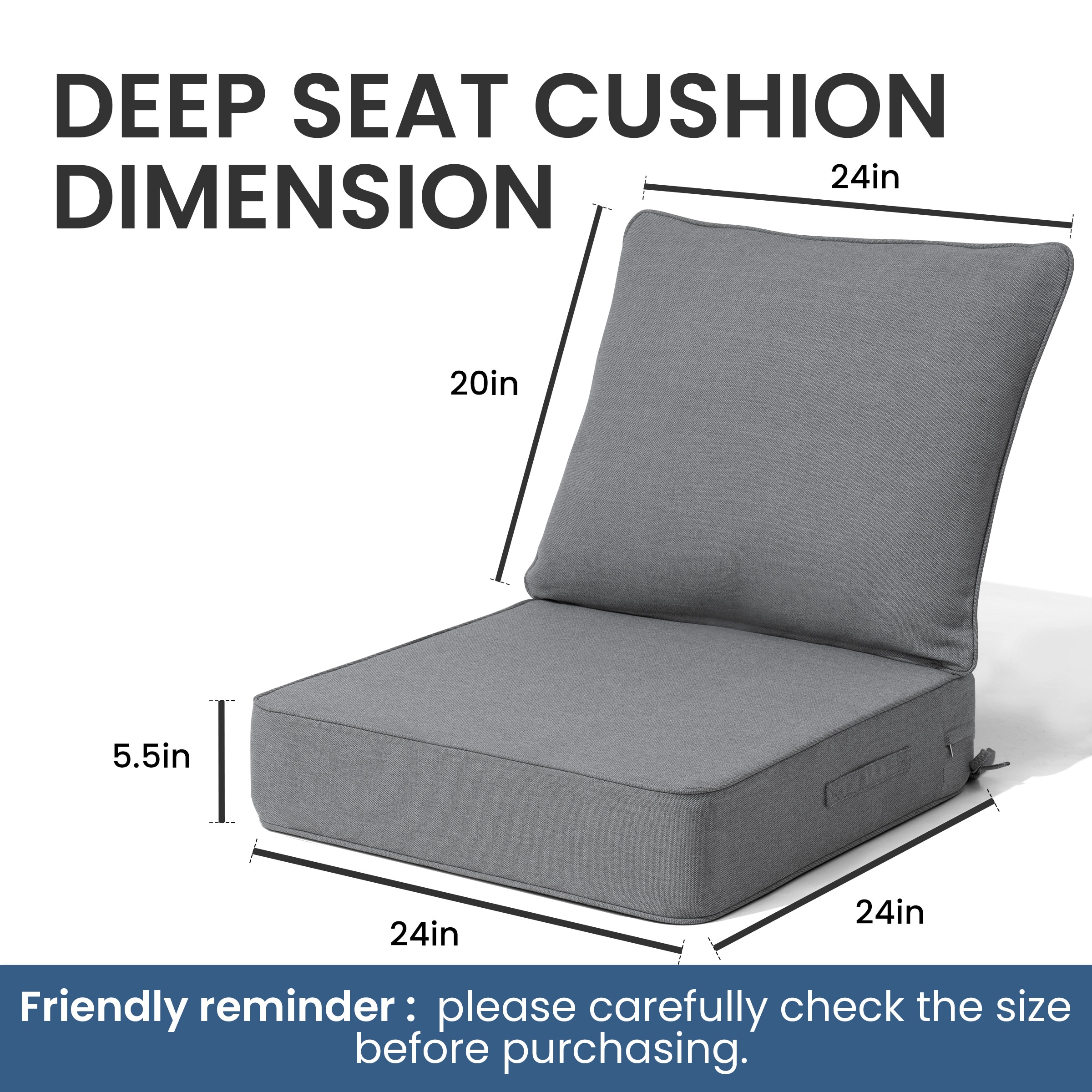 Pellebant ST25-CU112LGY-1 Patio-Furniture-Cushions - View #4