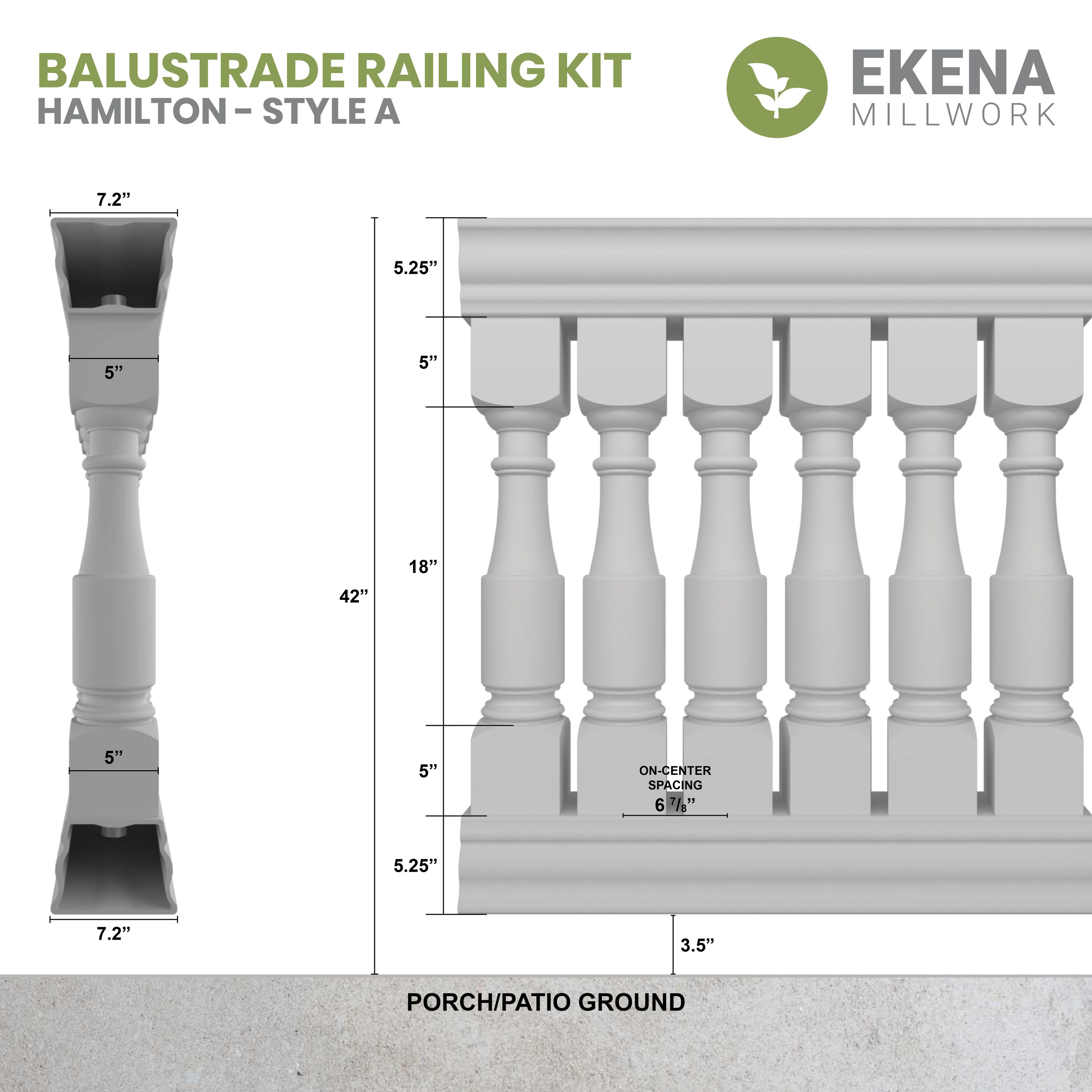 Ekena Millwork BALK42X072HMA railings - View #13