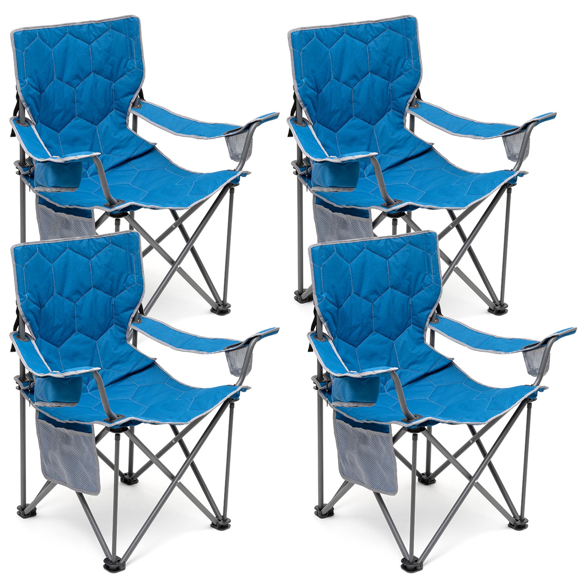 Clihome CL-P4AC2418BBU1 Polyester Blue Folding Beach chair