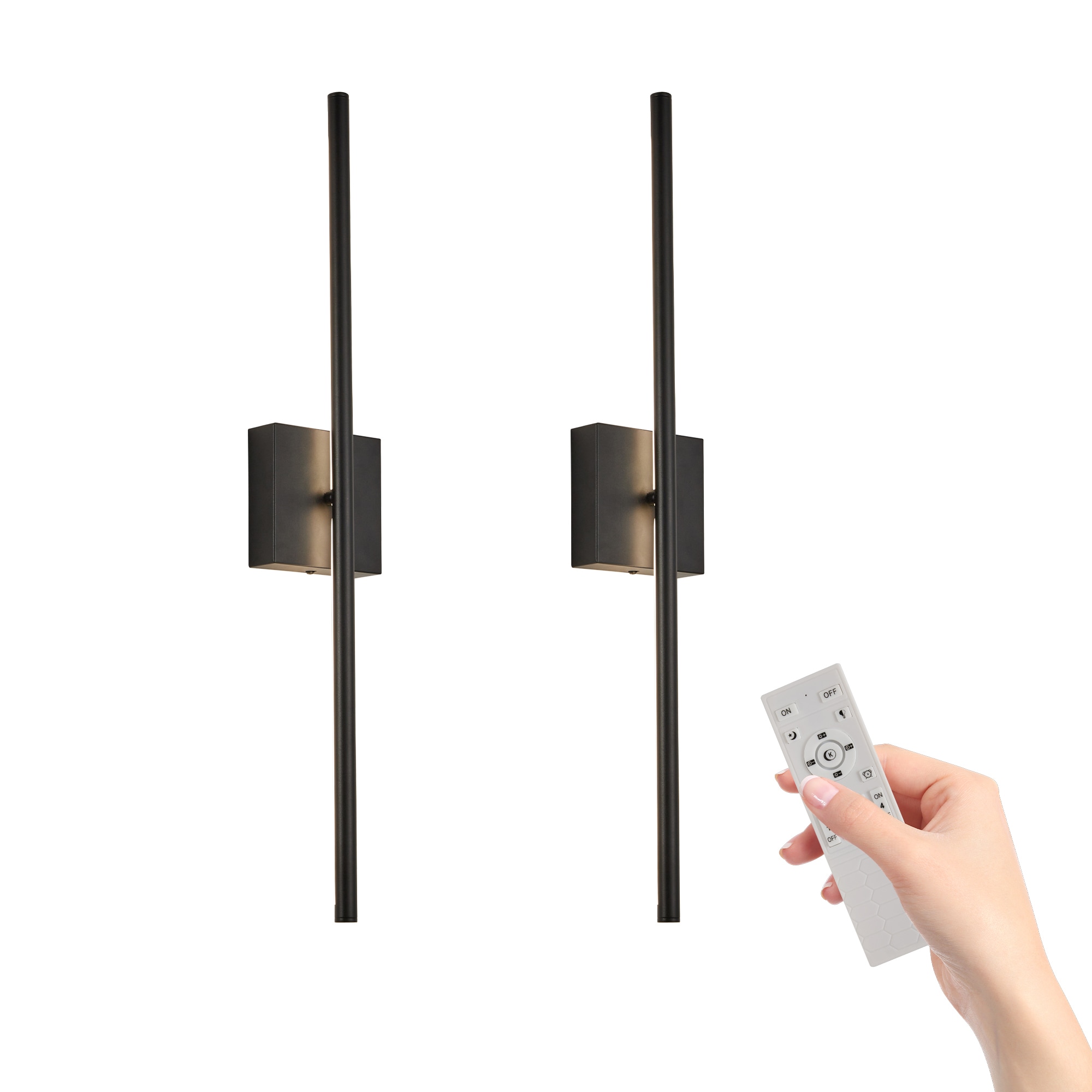 MENCOLULU Wall Sconces 28.4-in W 1 -Light Black Integrated LED Wall Sconce