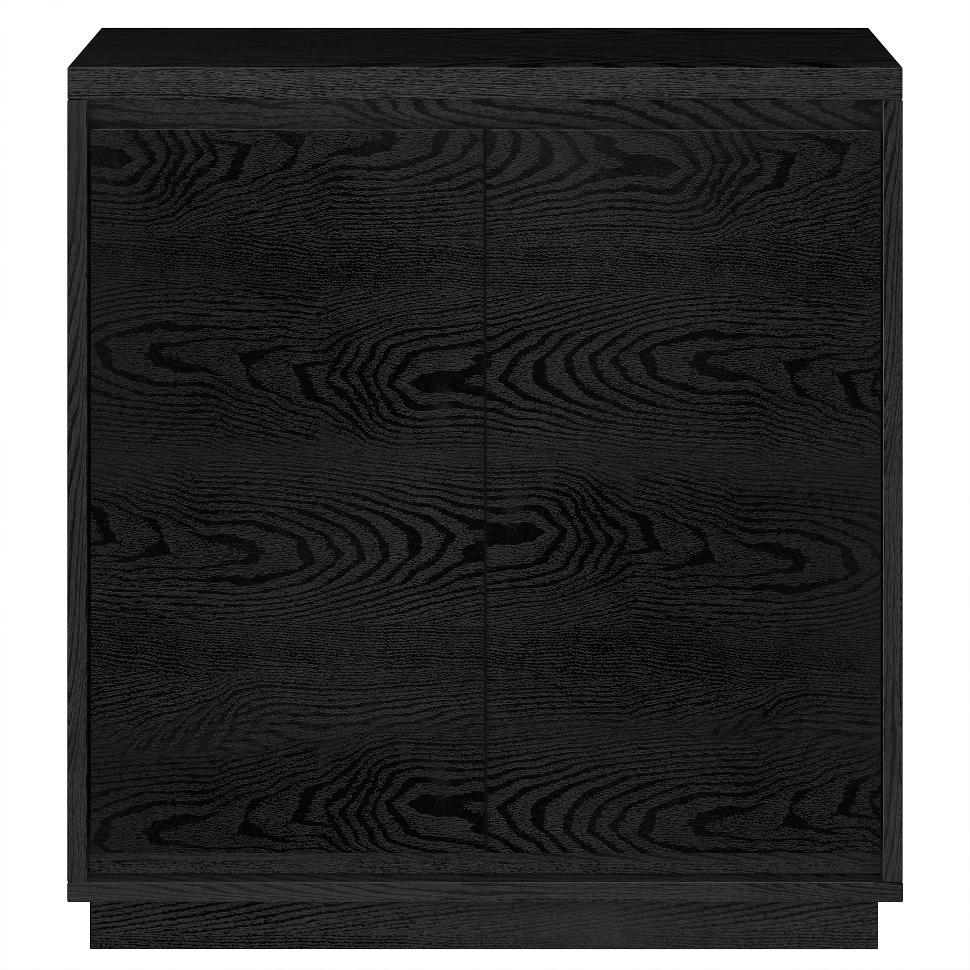 Black Grain MDF Rectangular Accent Cabinet with Adjustable Shelving