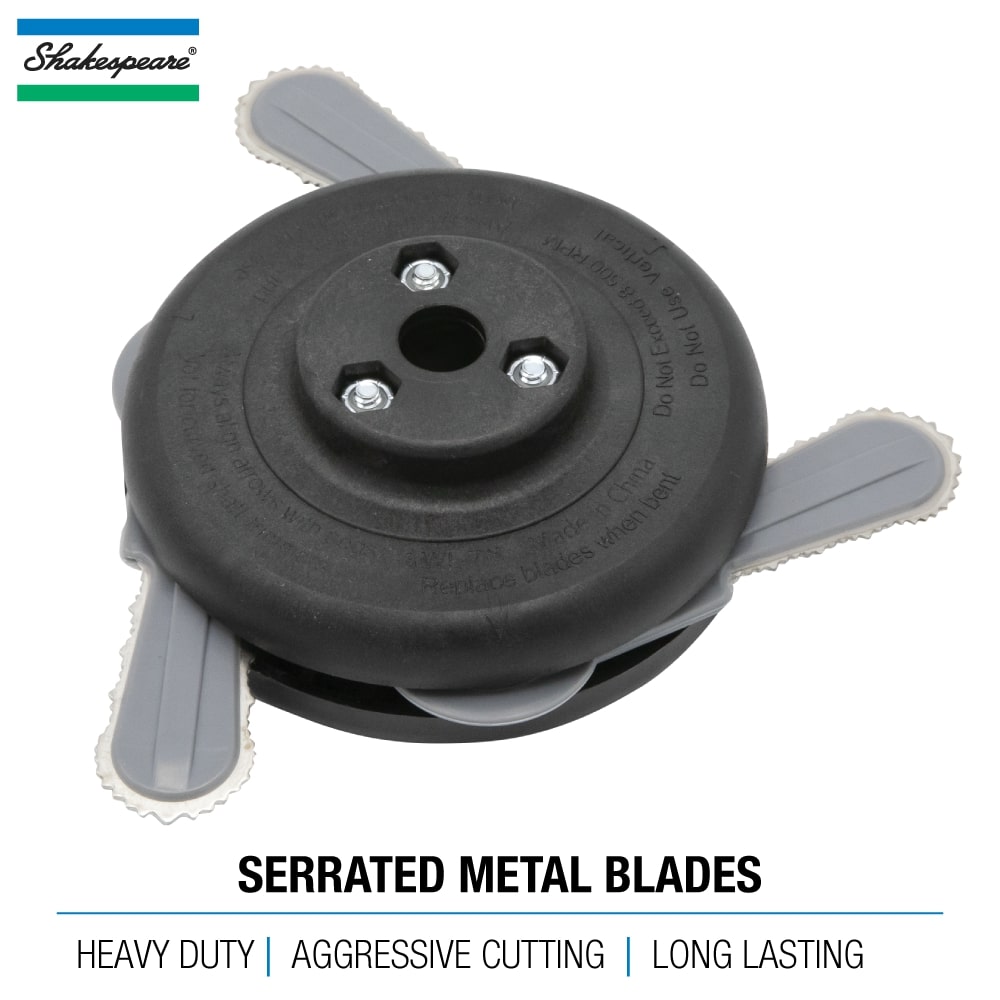Shakespeare Universal Fit Metal Blade String Trimmer Head for Heavy Brush and Weeds - Easy Installation - Fits Most Gas Trimmers