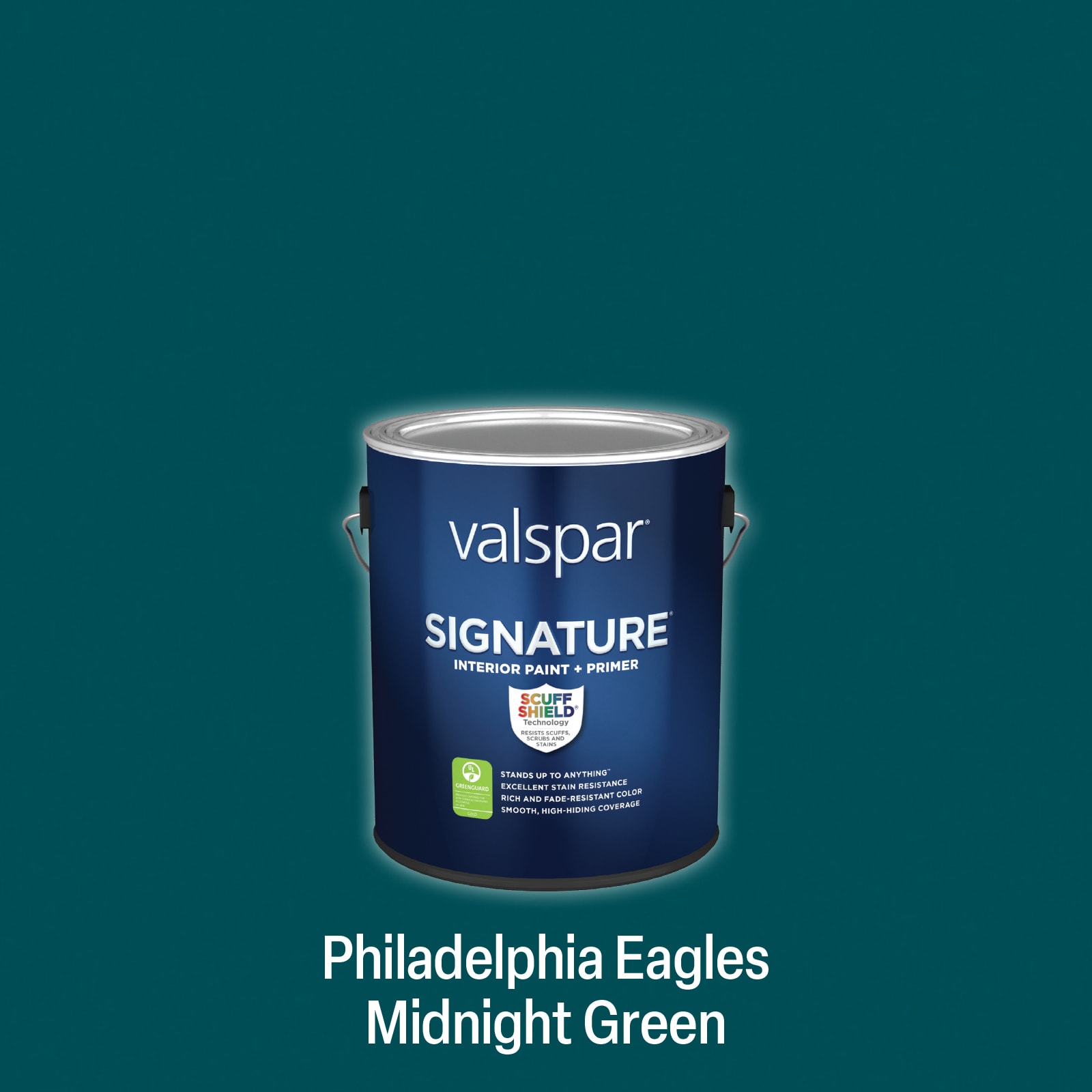 Valspar Signature Satin Philadelphia Eagles Green Latex Interior Paint +  Primer (1-Gallon) in the Interior Paint department at