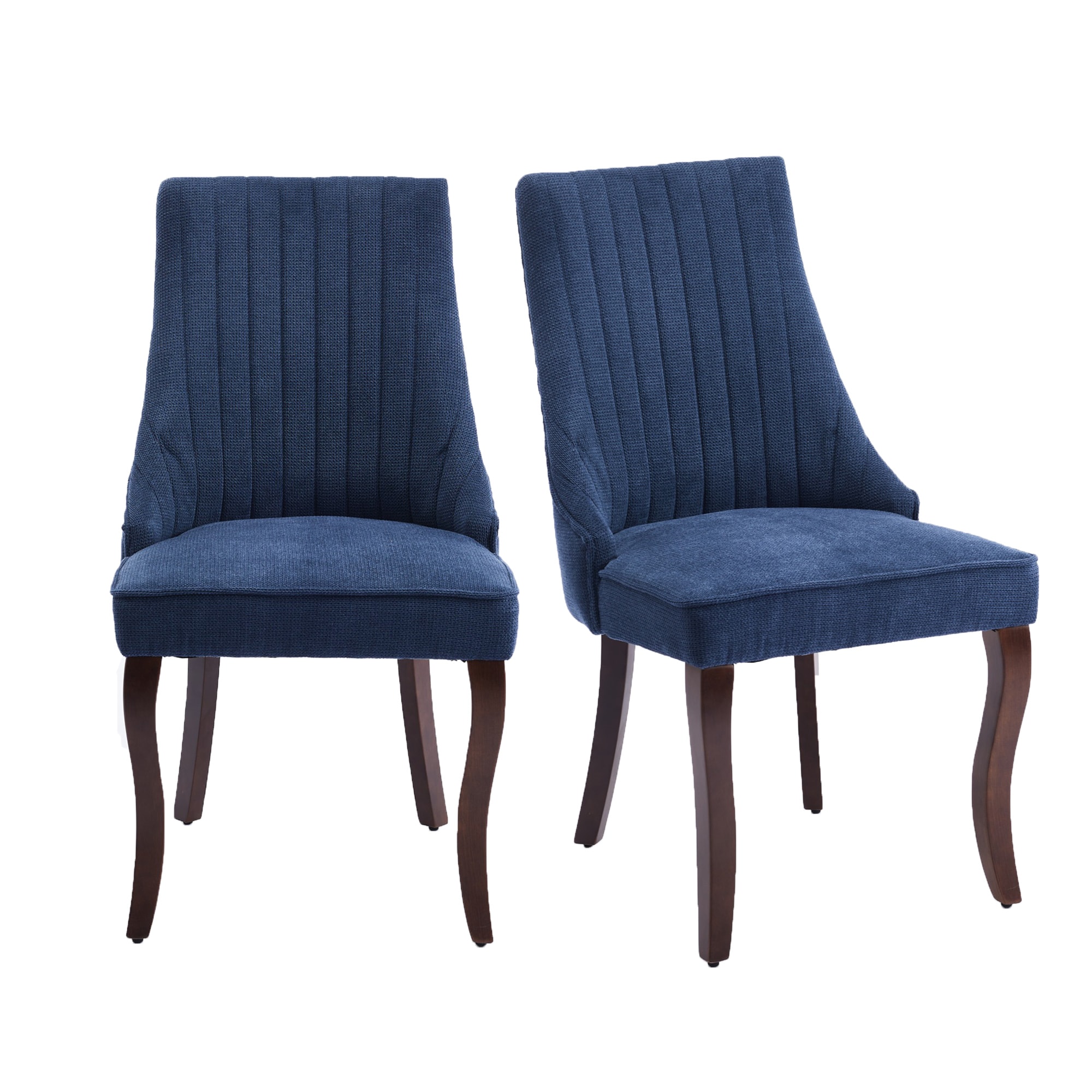 Hrinhom HC-W7001-BLUE Set of 2 Contemporary/Modern Polyester Upholstered Dining Side Chair (Wood Frame)