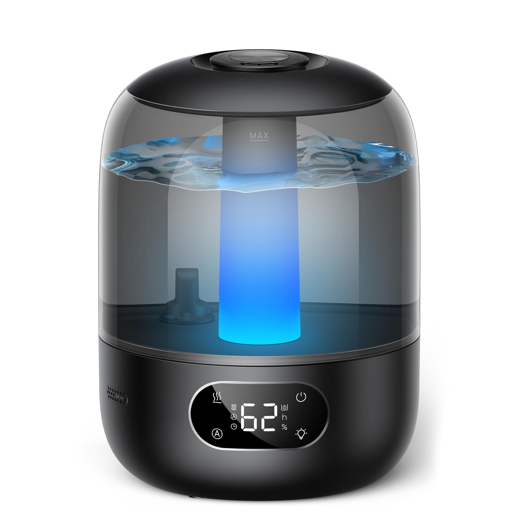 Wudkey 3 L Black Cool Mist Humidifier with Top Fill Tank and 30 Hour Runtime