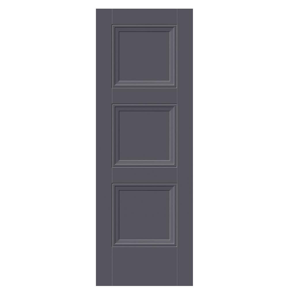 Masonite 1573273 Livingston 28-in x 80-in Slate 3-panel square Smooth Solid core Prefinished Molded composite Slab Door