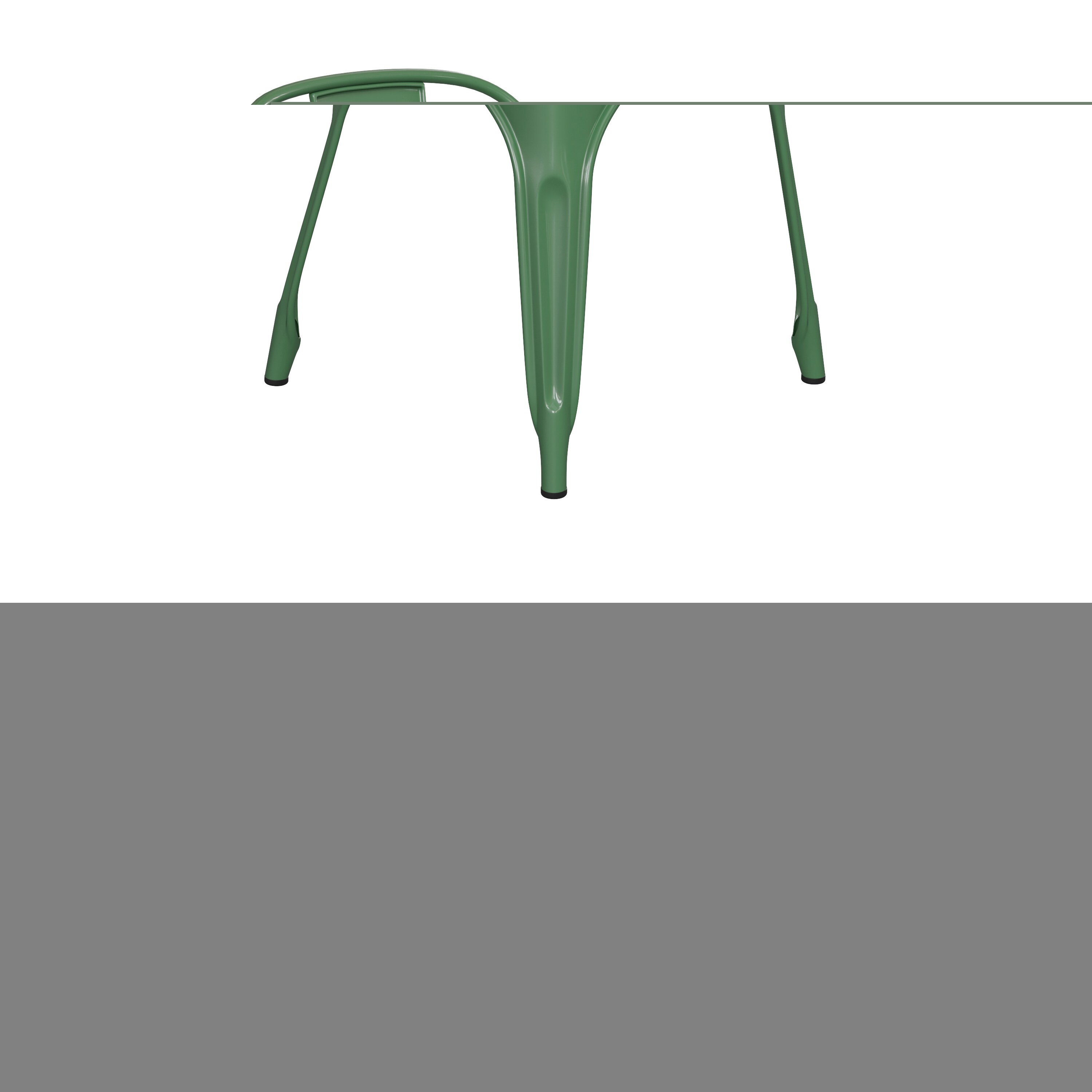 Flash Furniture - Perry Commercial Grade Green Metal Indoor-Outdoor Stackable Chair with Teak Pol...