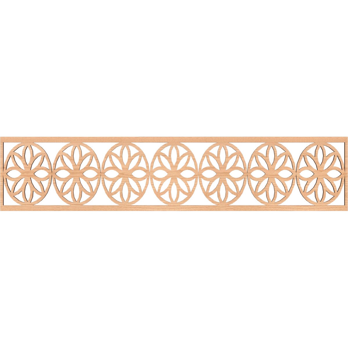 Ekena Millwork MLDA10X46BLUHI Blume Fretwork Flat Trim 10-in x 3.9-ft Hickory Brown Unfinished 2156678 Pierced Wall Panel Moulding
